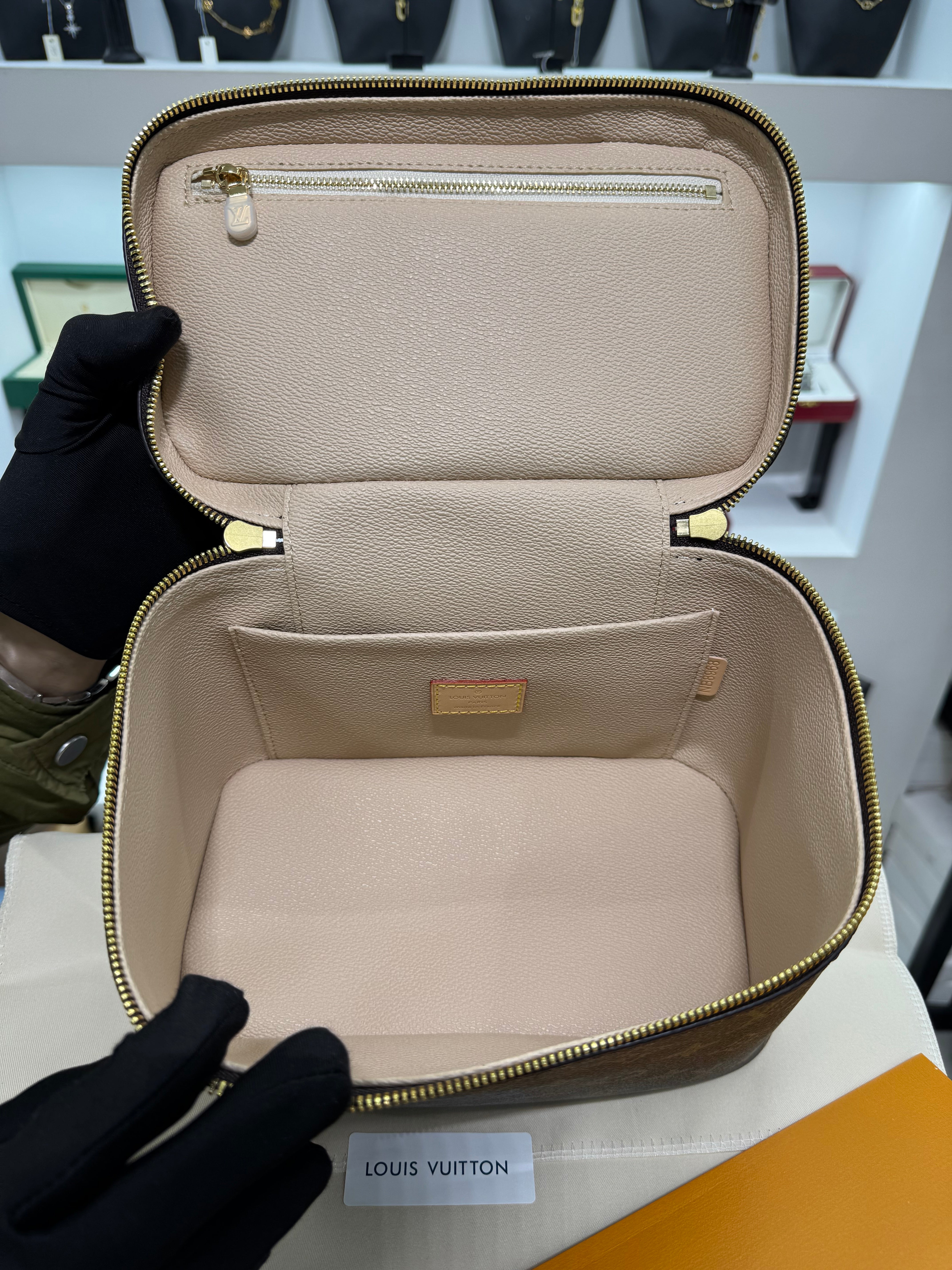 Nice BB Monogram Canvas Cosmetic Bag Brown