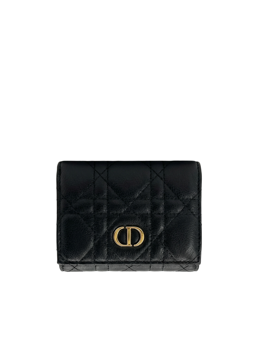 Caro Cosmos Wallet – Black Cannage Leather