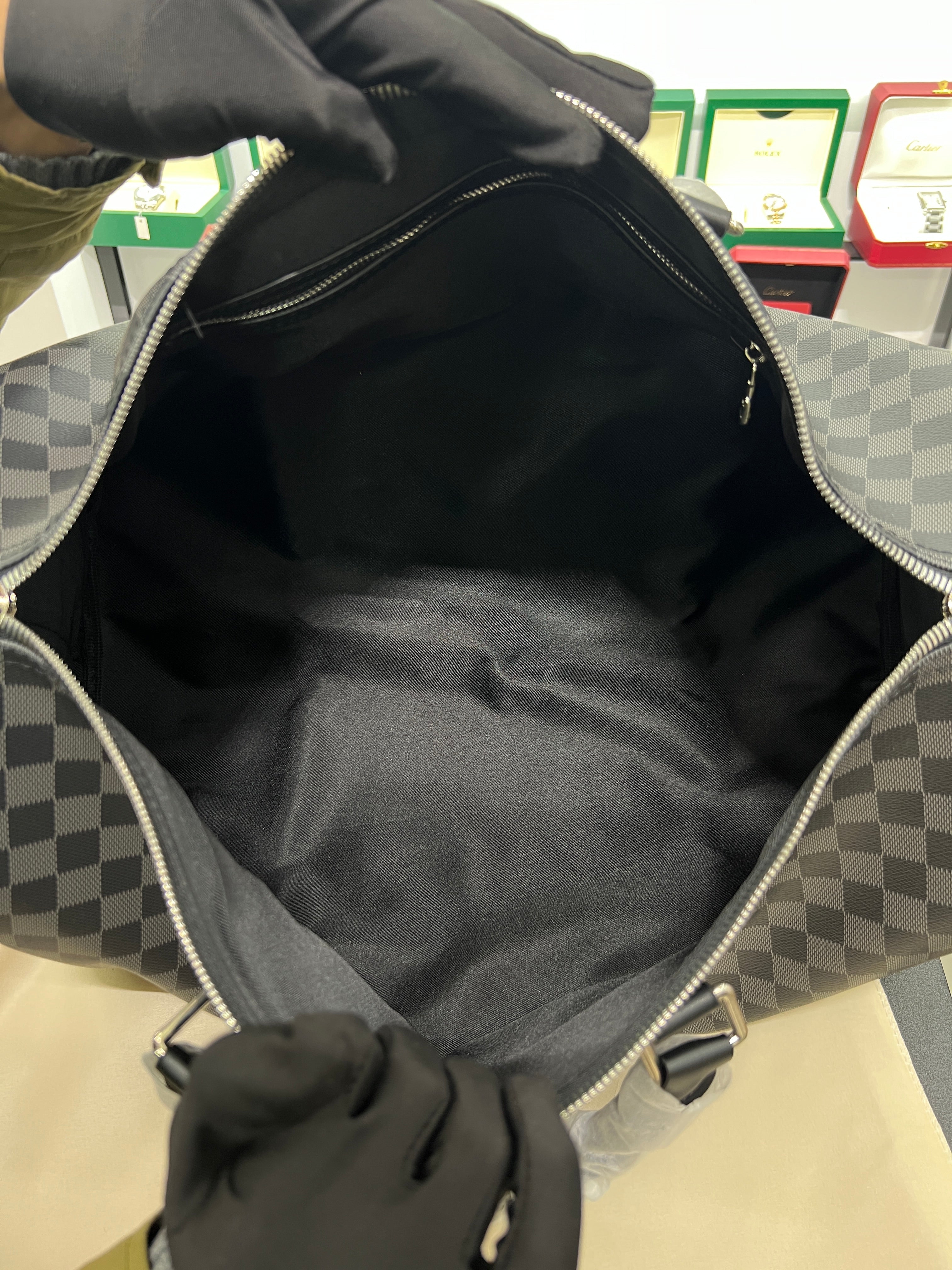 Keepall Bandoulière 55 – Damier Graphite