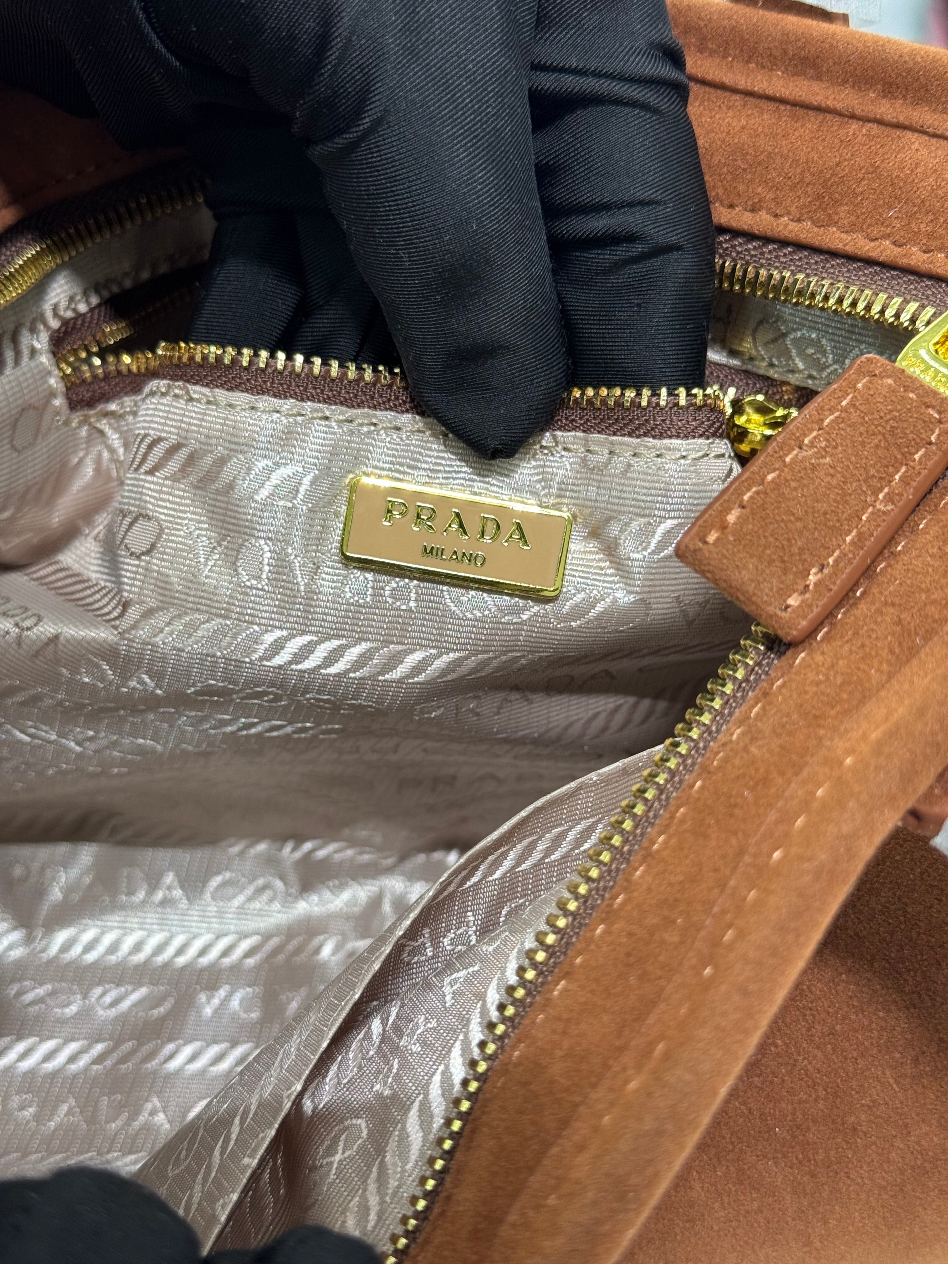 Suede Belted Top-Handle medium Bag