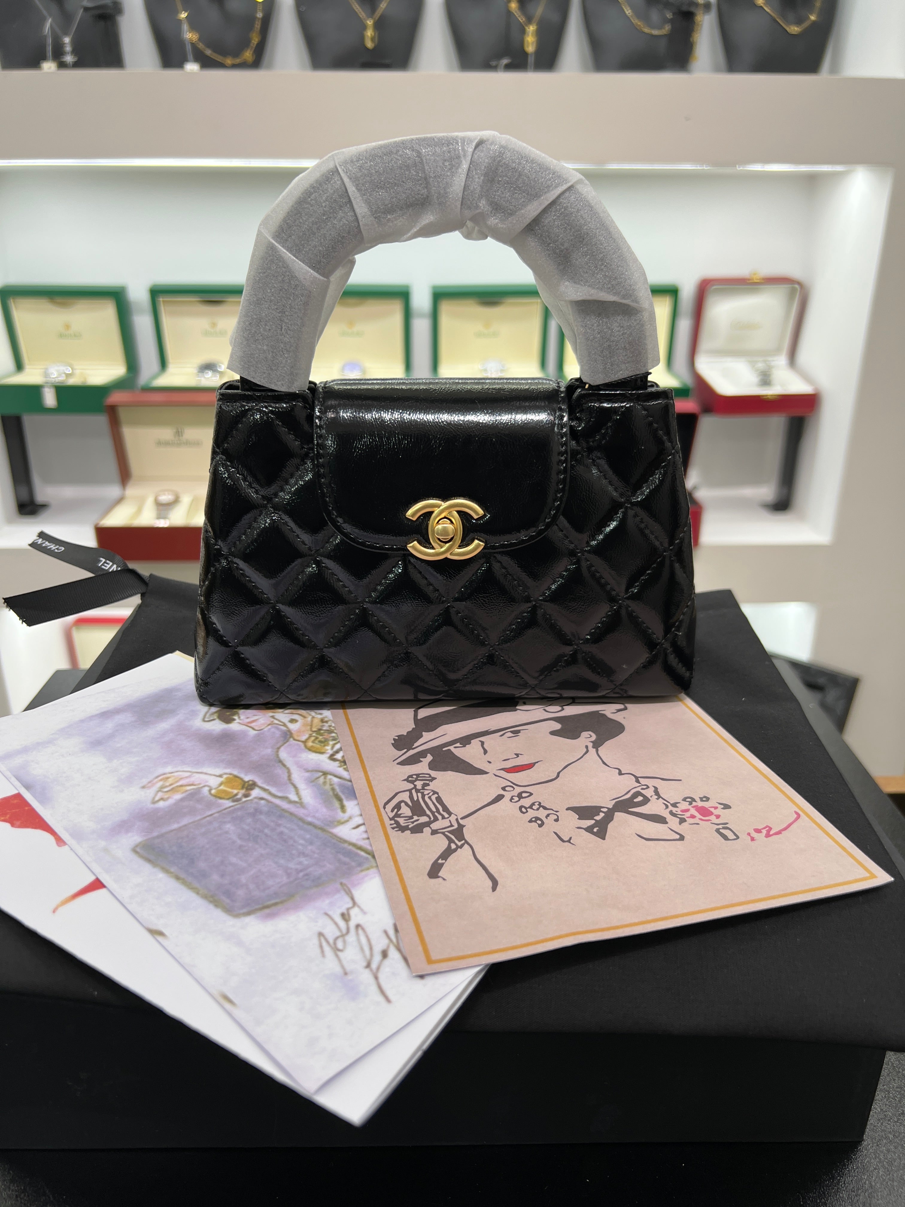 Handle Mini Flap – Patent Leather (Black)