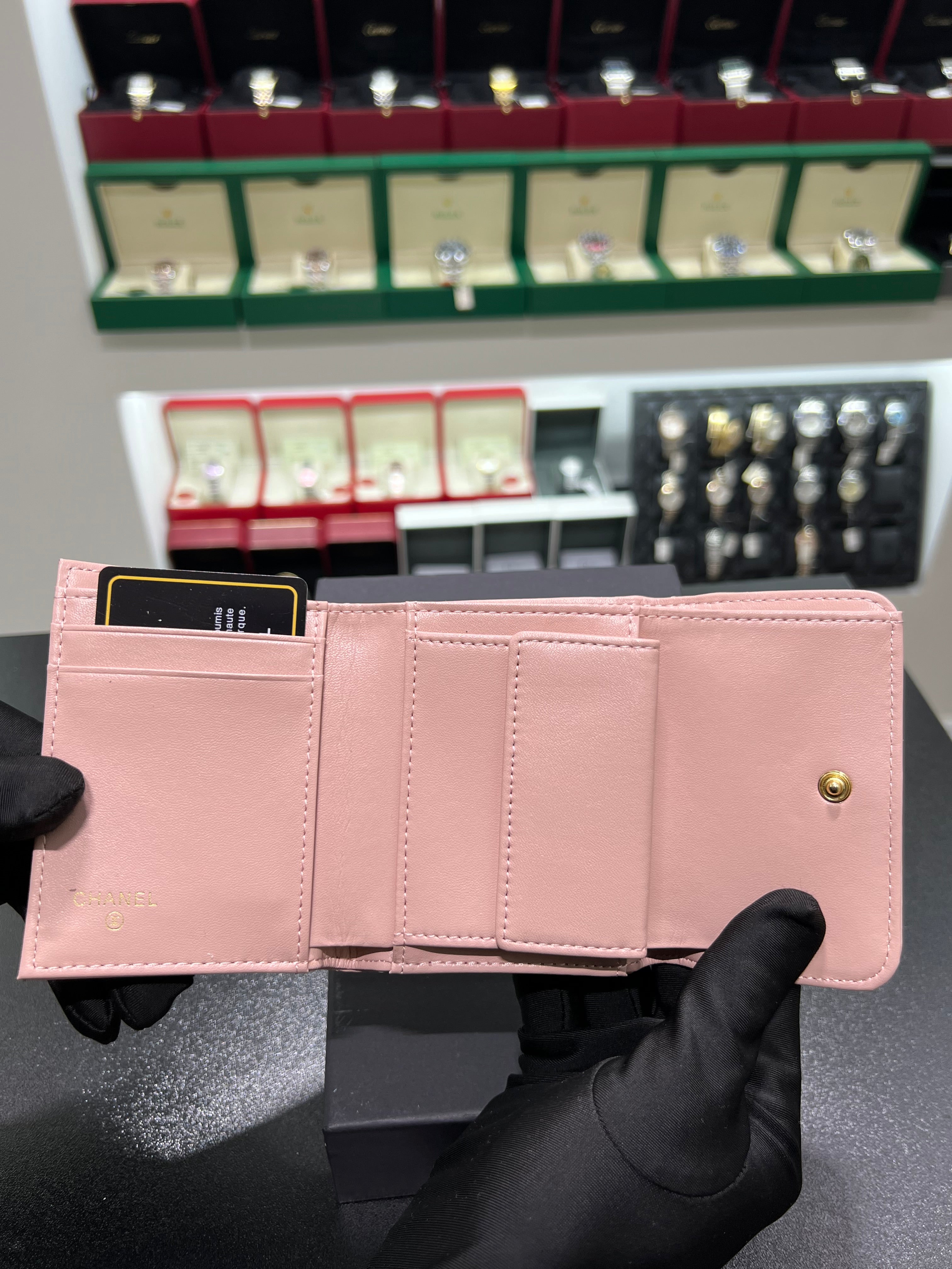 CHANEL 19 FLAP pink CARD HOLDER
