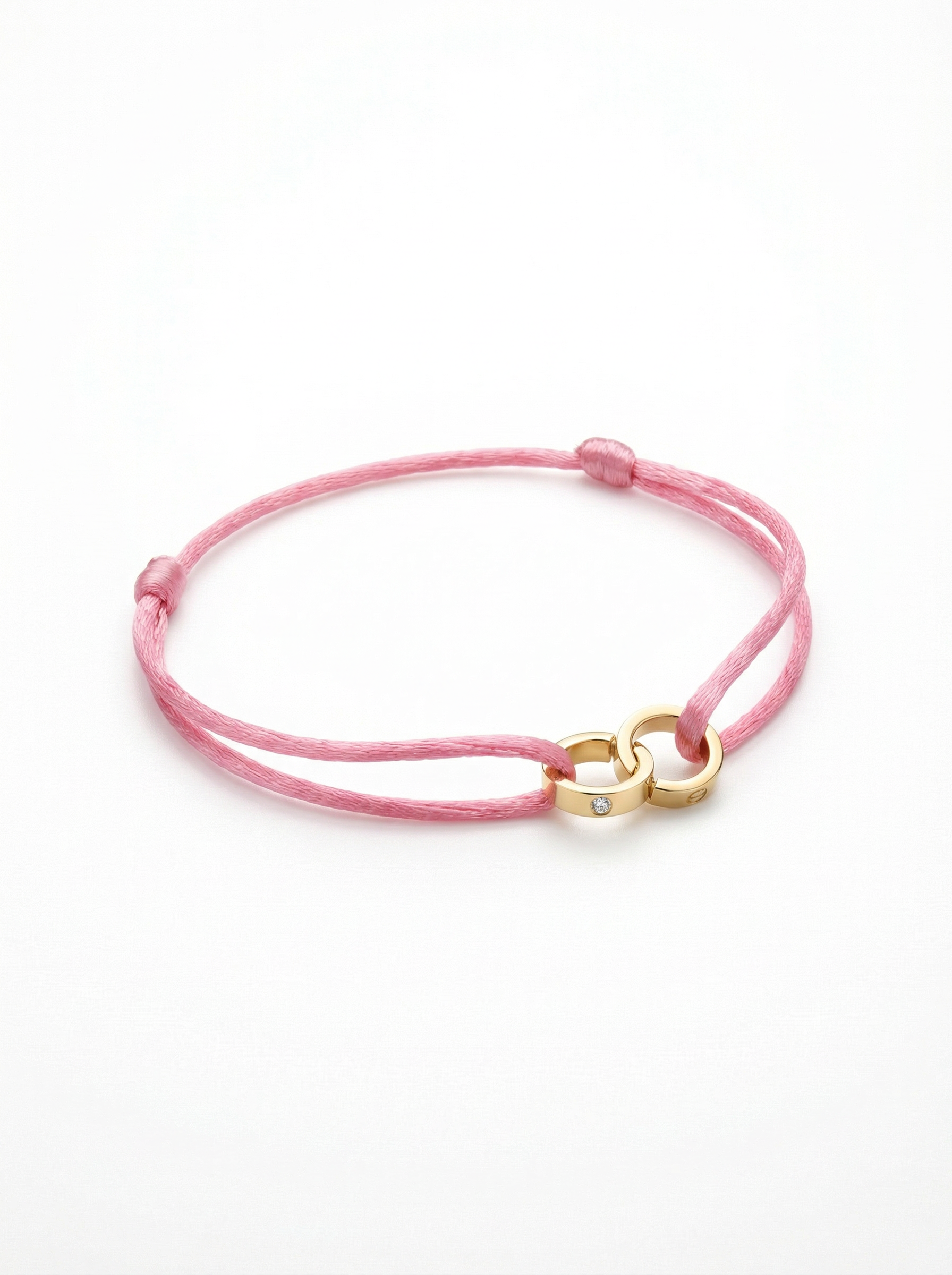 كارتير خيط وردي حلقتين ذهبي