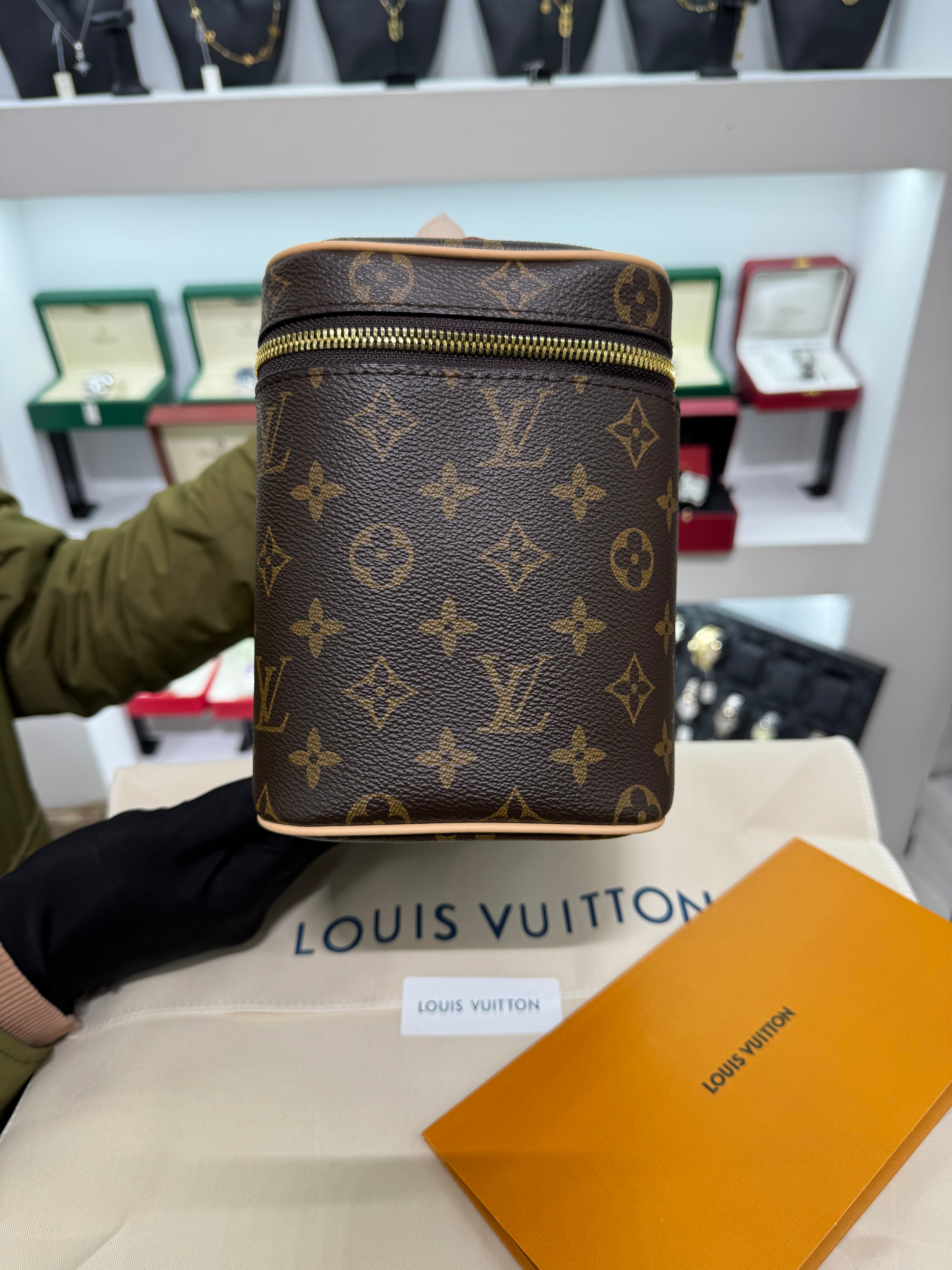 Nice BB Monogram Canvas Cosmetic Bag Brown