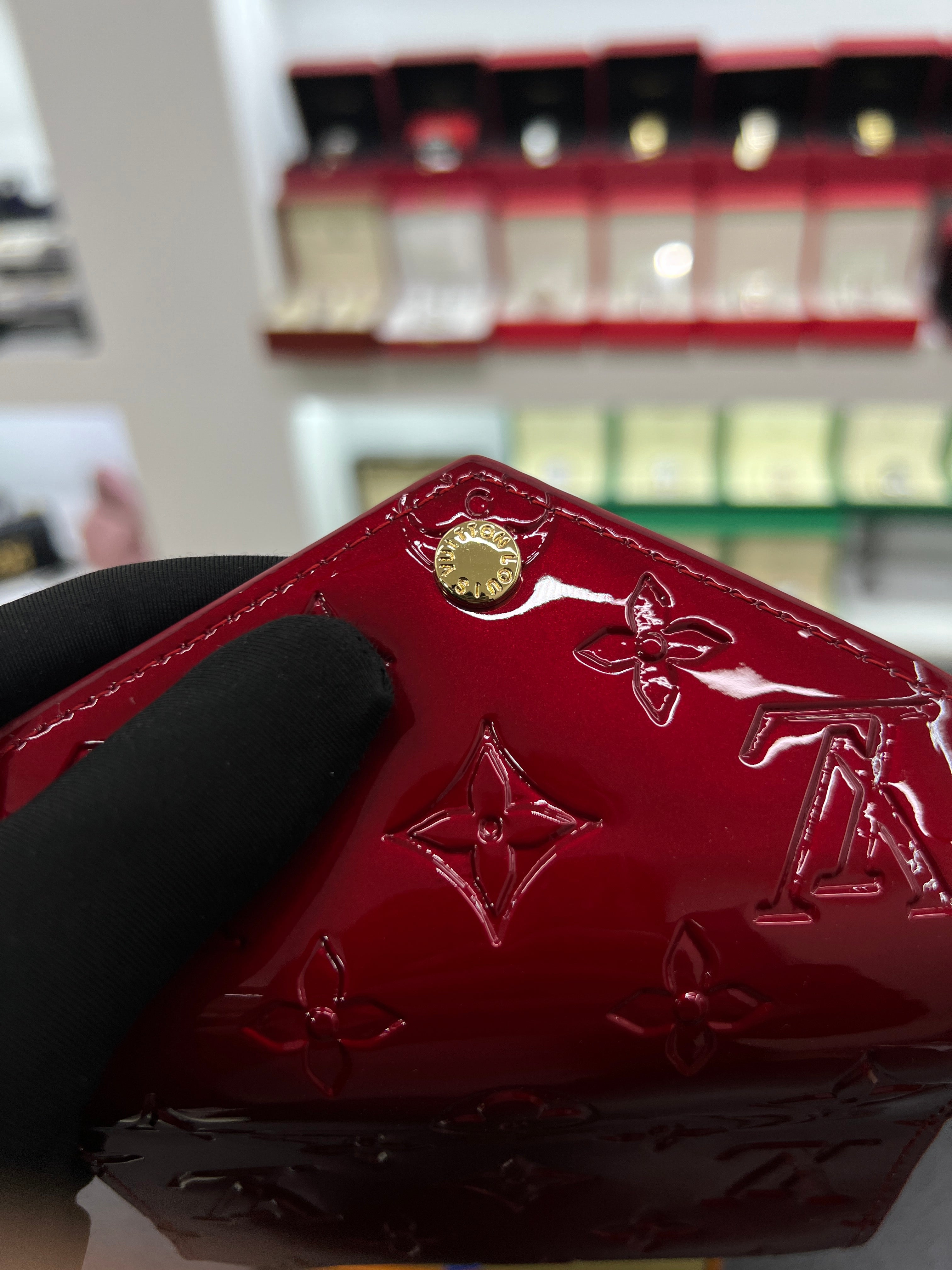 Victorine Wallet – Monogram Vernis (Red)