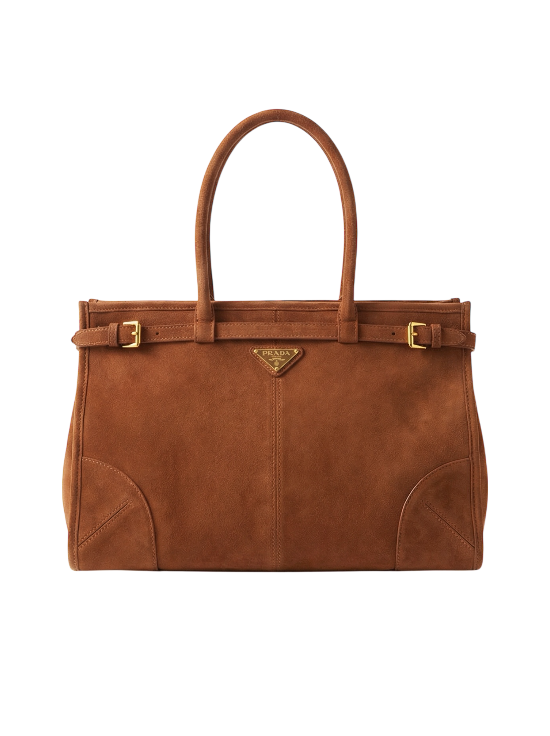 Suede Belted Top-Handle large Bag