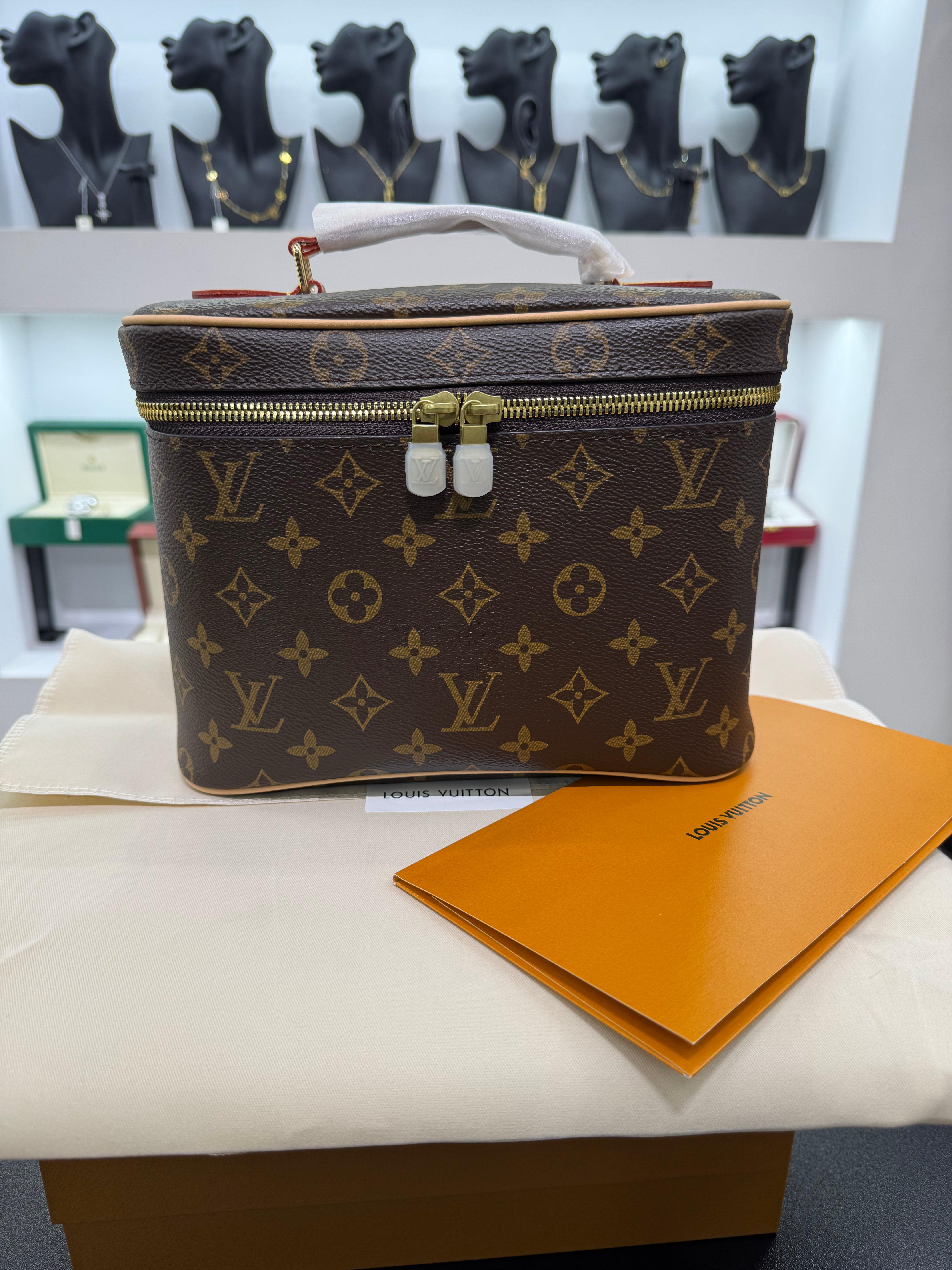 Nice BB Monogram Canvas Cosmetic Bag Brown