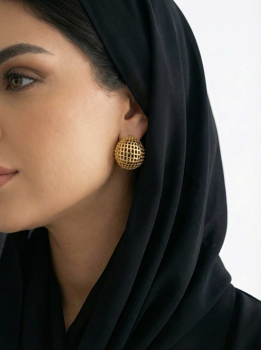 أقراط أذن المشبك المجوف