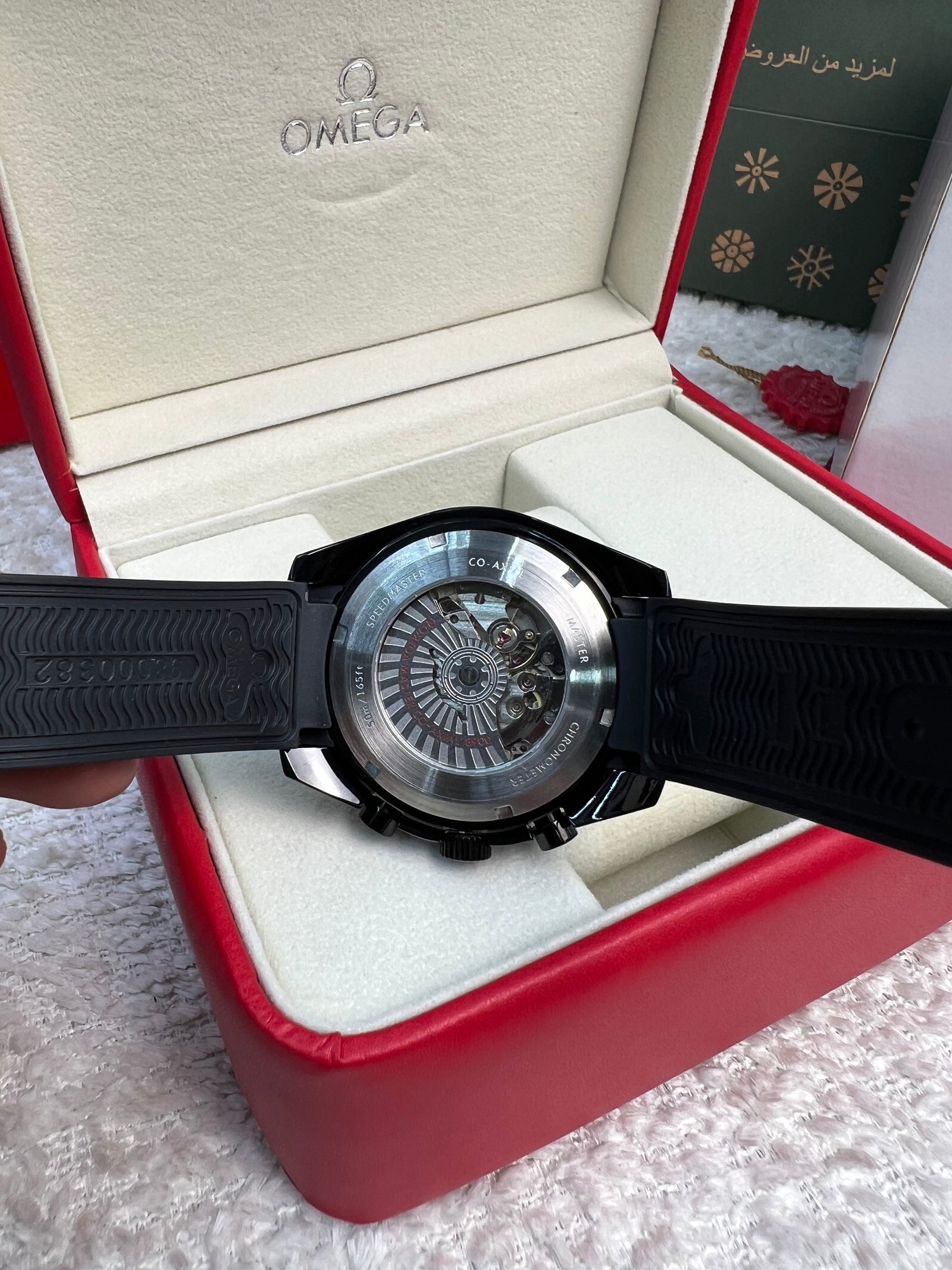 سبيدماستر واجهة القمر سيراميك أسود 44.25 مم Speedmaster Moonphase Black Ceramic