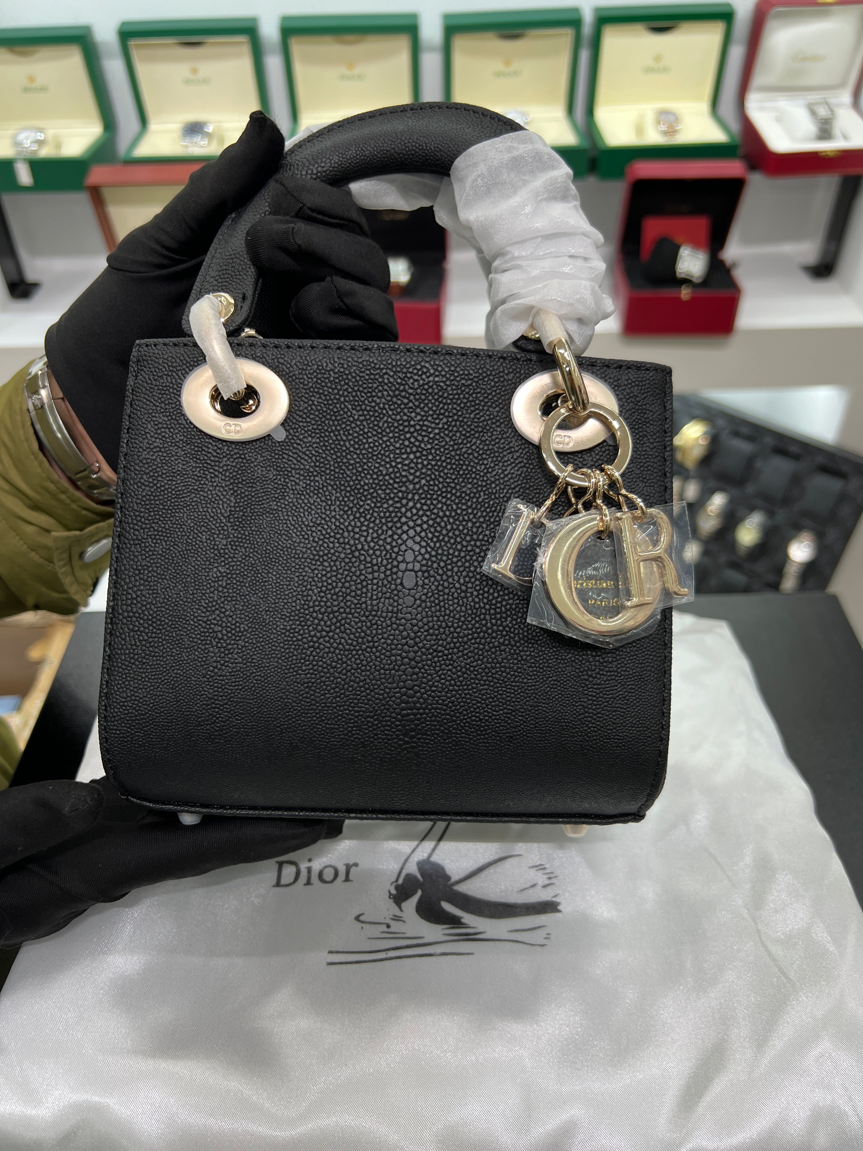 Lady mini – Black Grained Calfskin