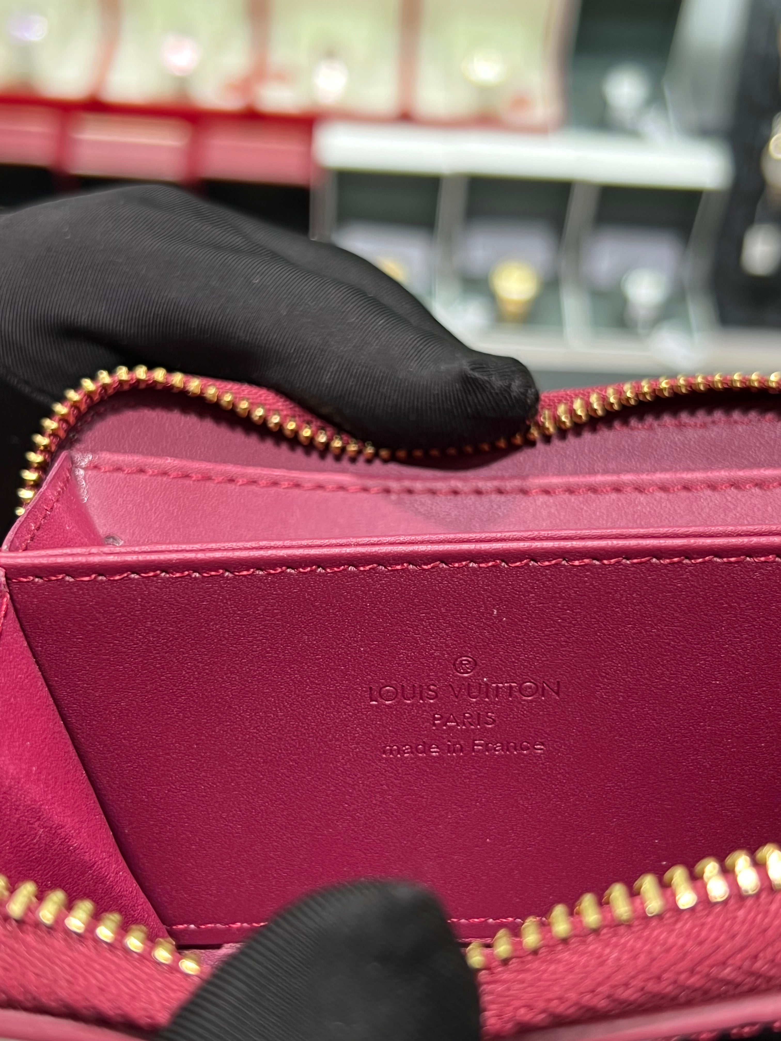 LV shiny burgundy wallet