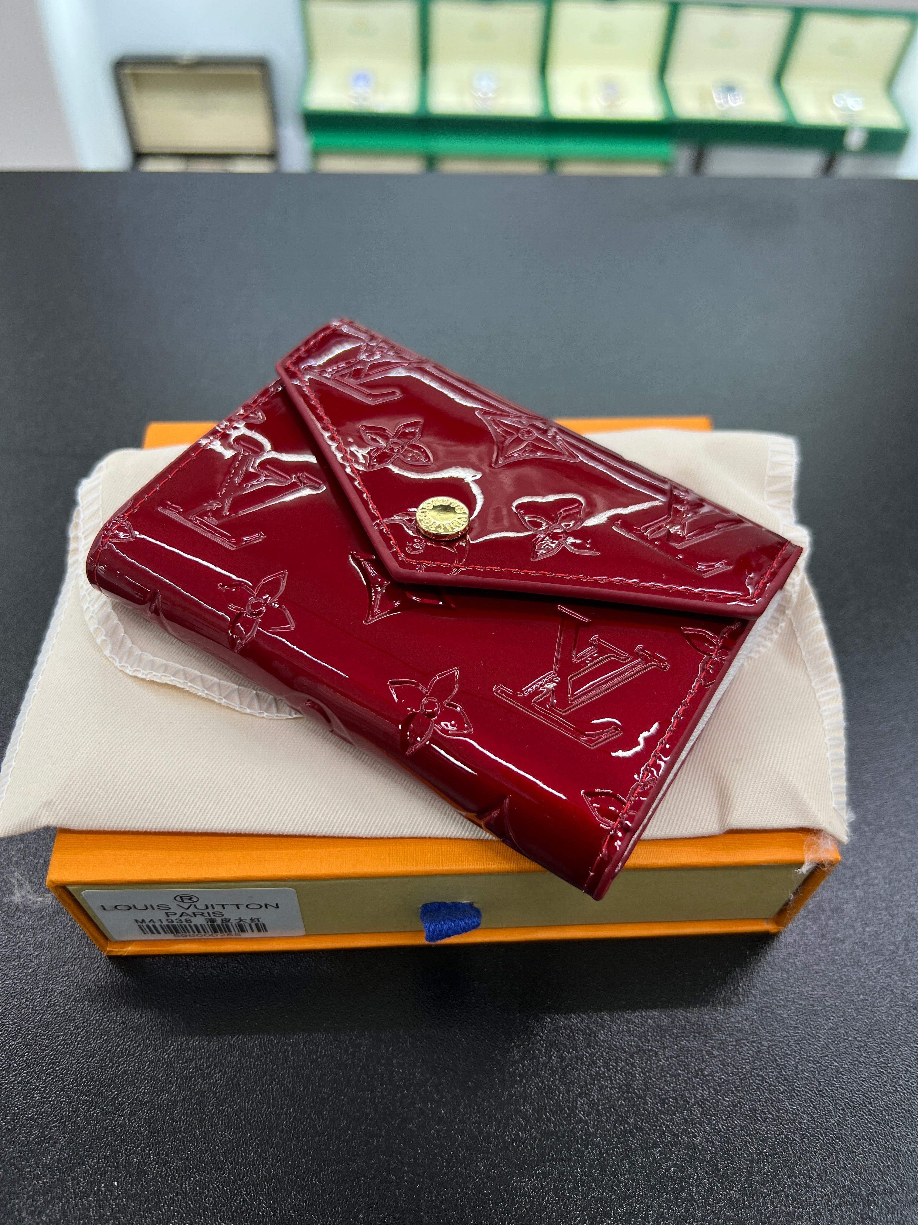 Victorine Wallet – Monogram Vernis (Red)