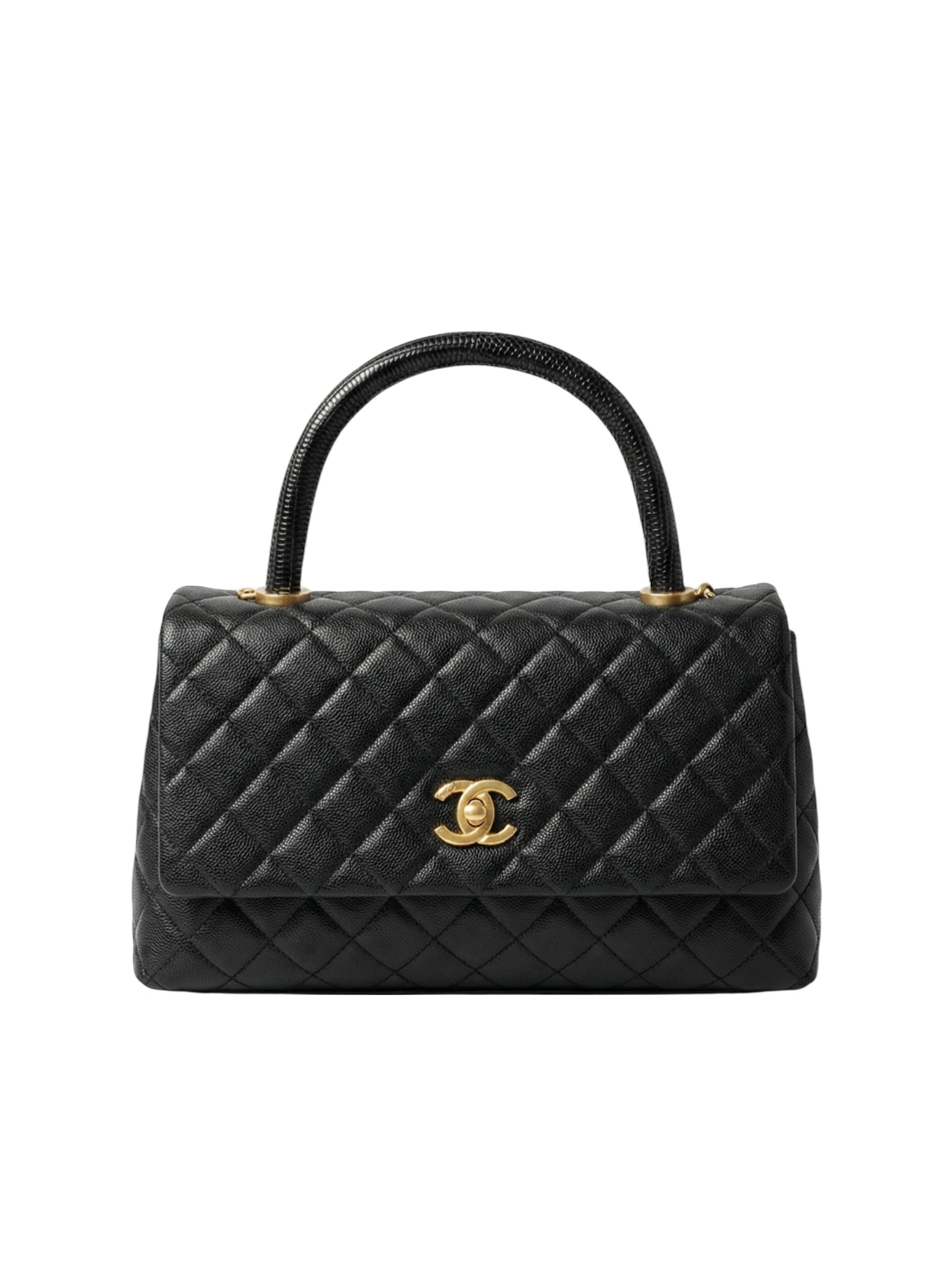 Handle Flap Bag – Caviar Leather (Black)