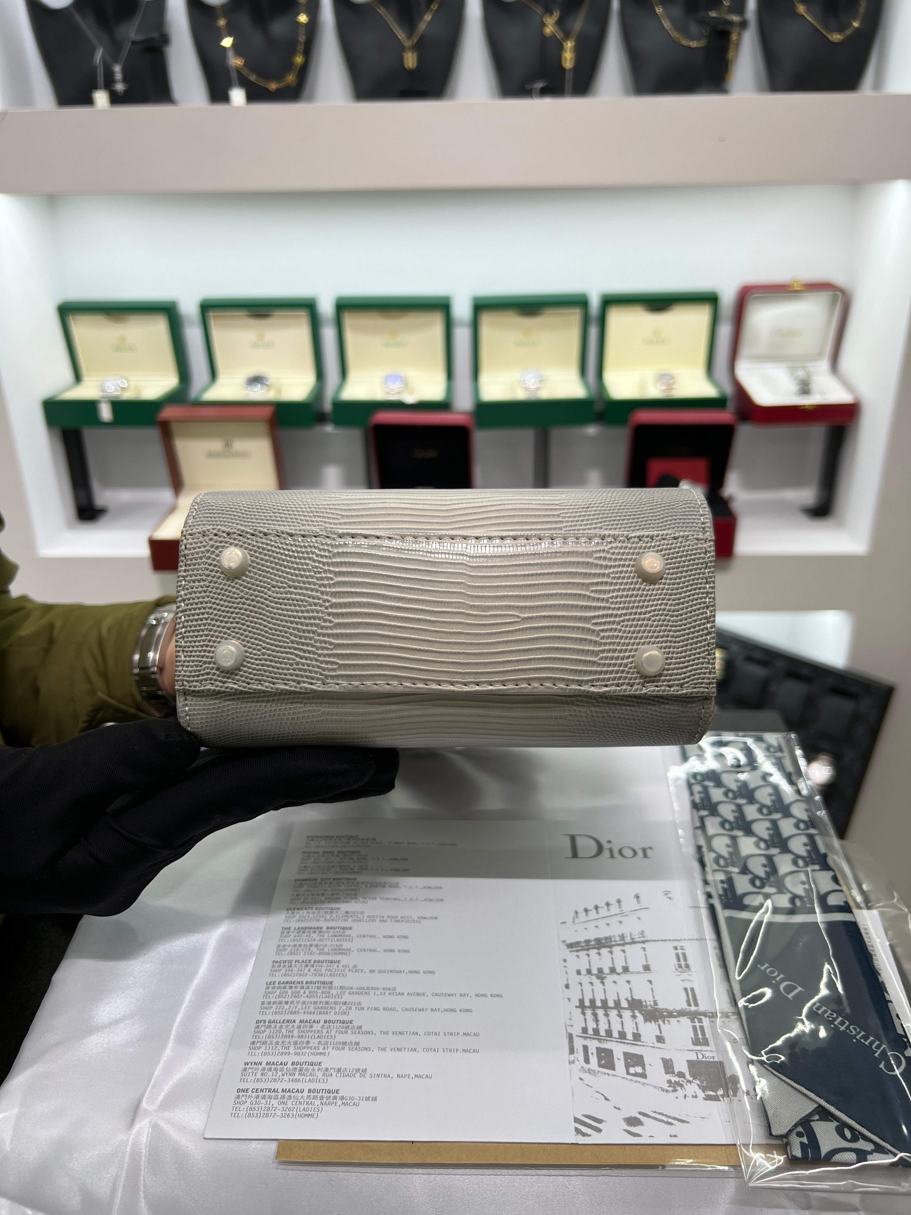 Lady mini Bag in Lizard-Effect Calfskin