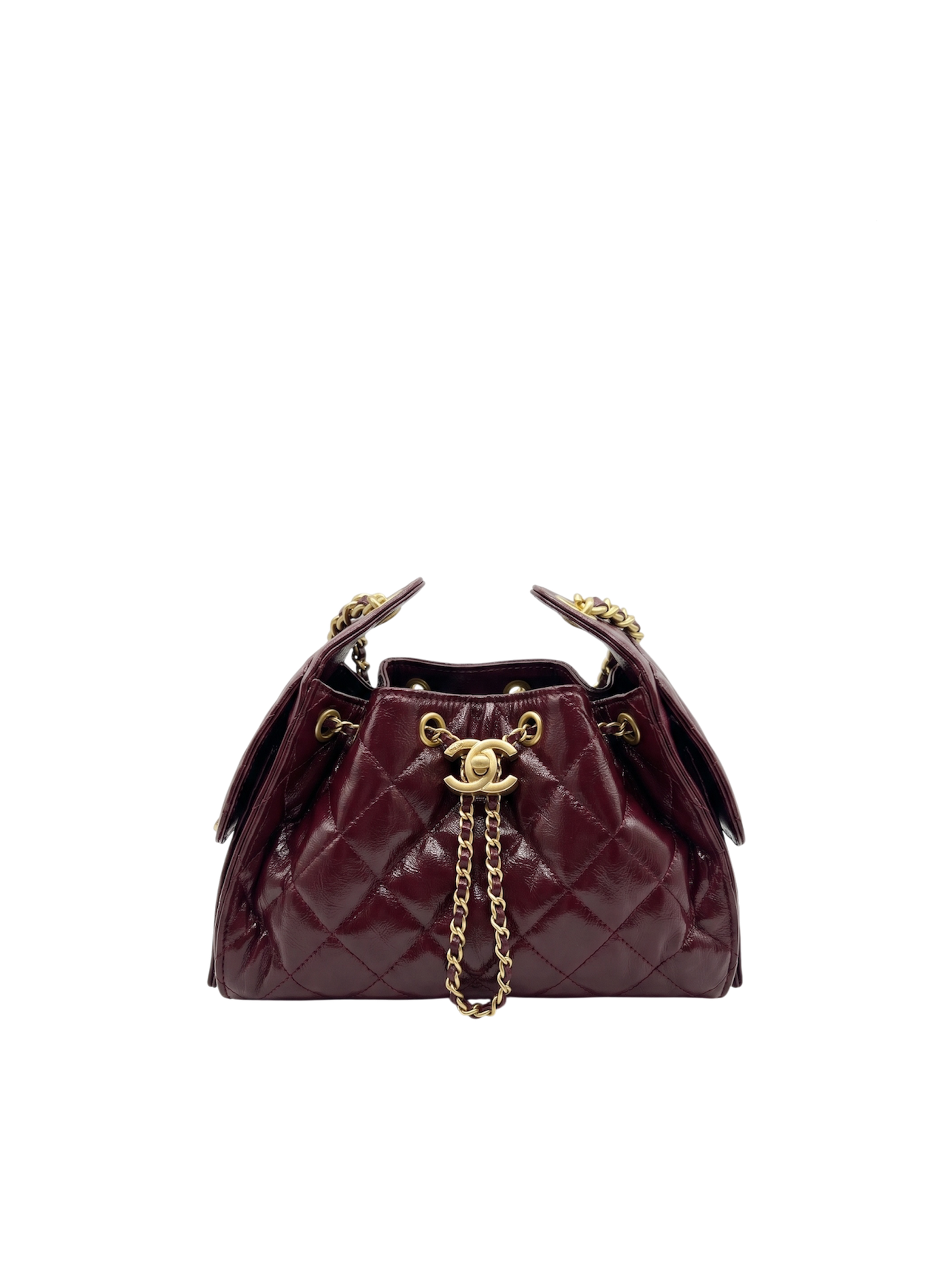 حقيبة هوبو 25 باكت – برقندي جلد لامع
Hobo 25 Bucket Bag – Burgundy Shiny Calfskin