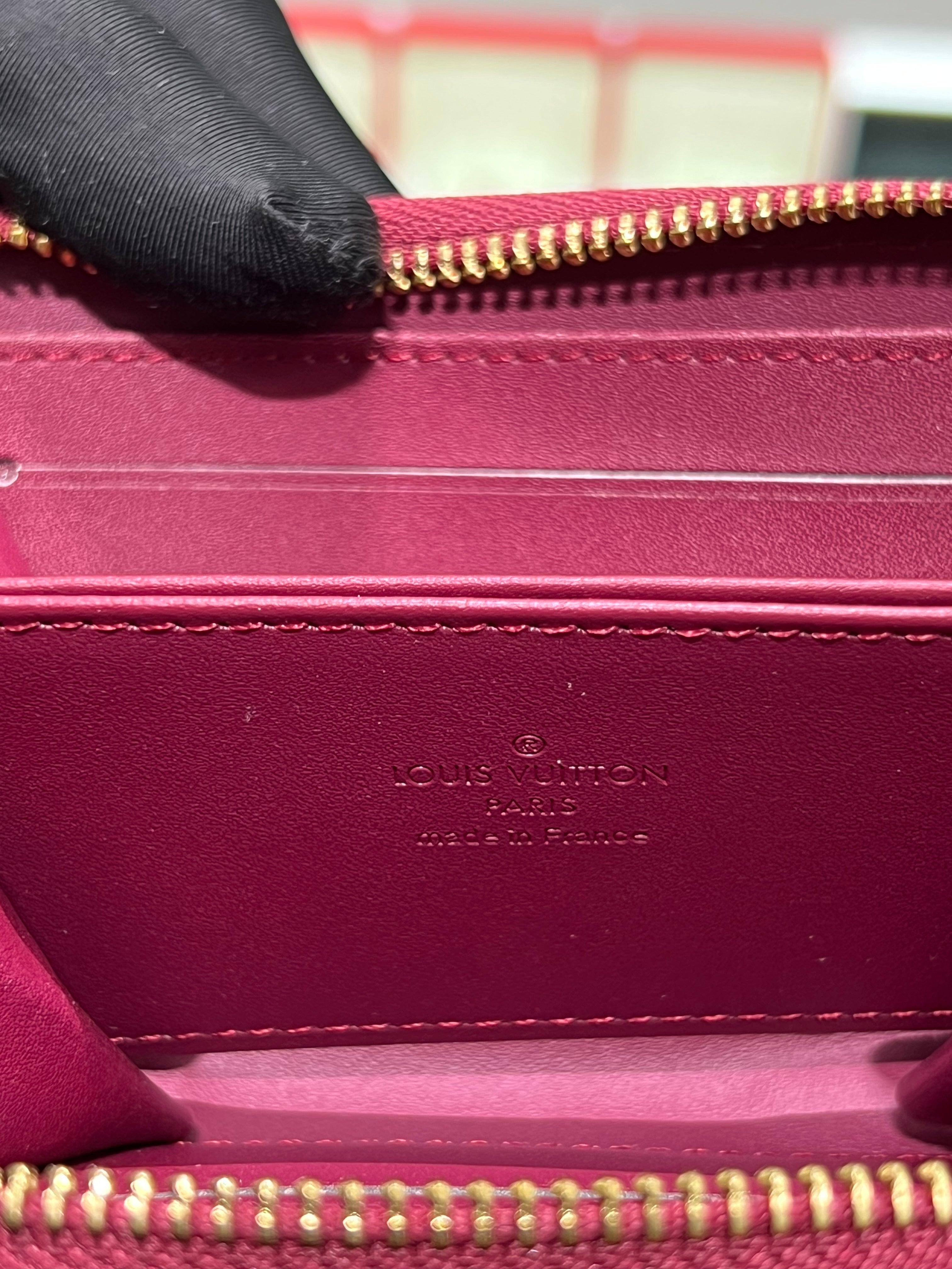LV shiny burgundy wallet
