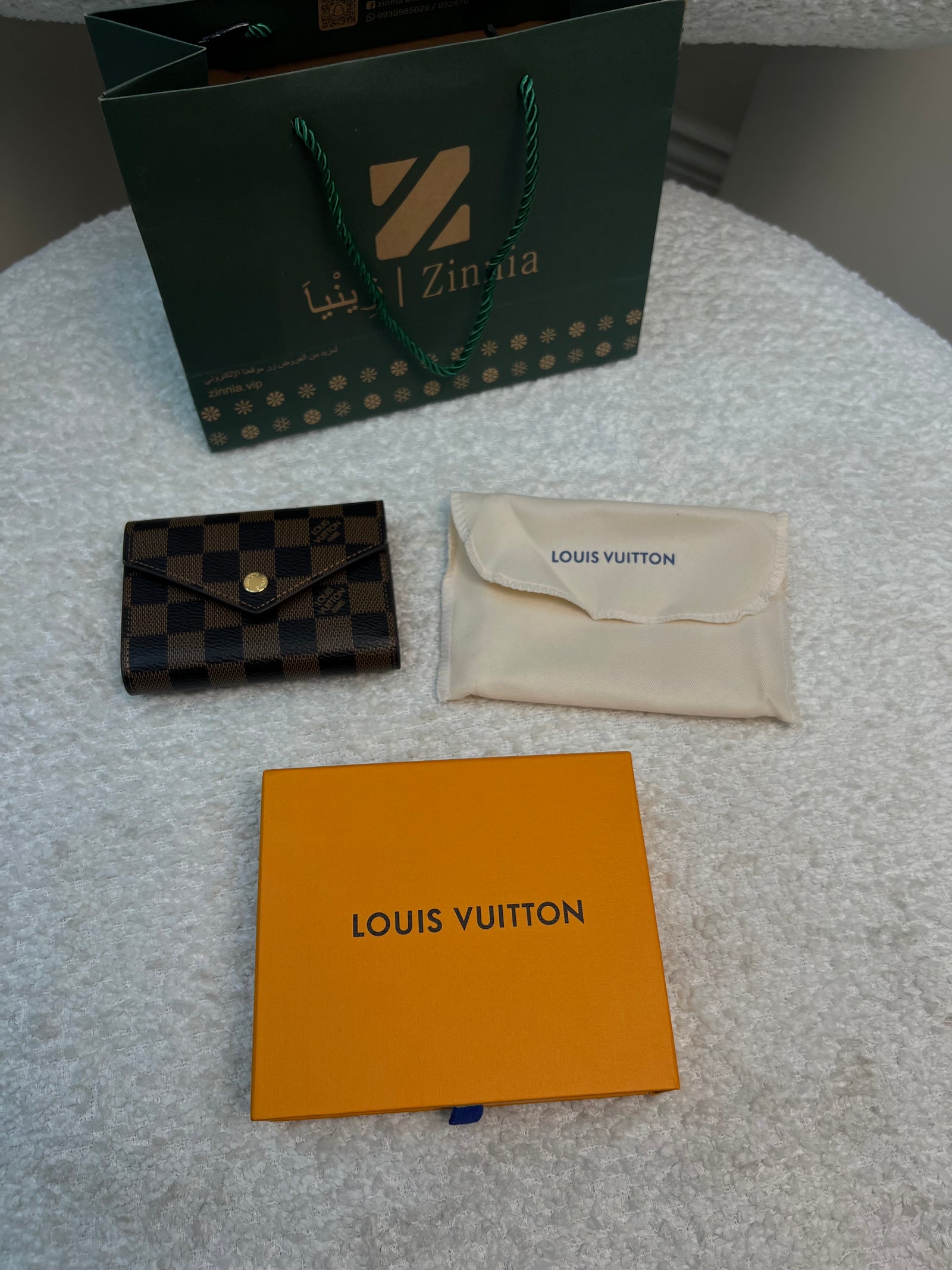 محفظة فيكتورين بنقشة دامييه البنّية Victorine Damier Ebene Wallet