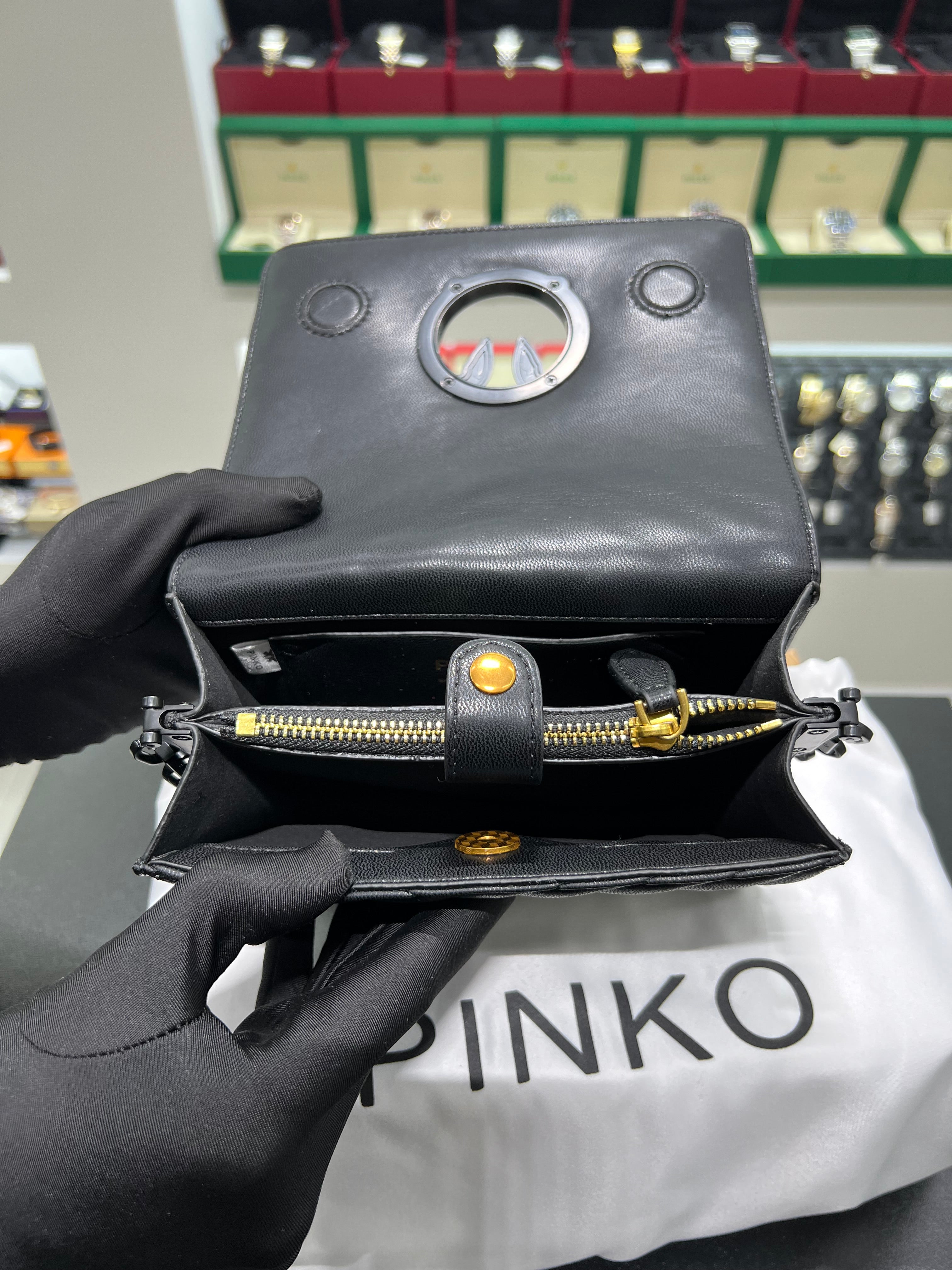 Pinko Mini Love Bag Click Chevron Colour Block