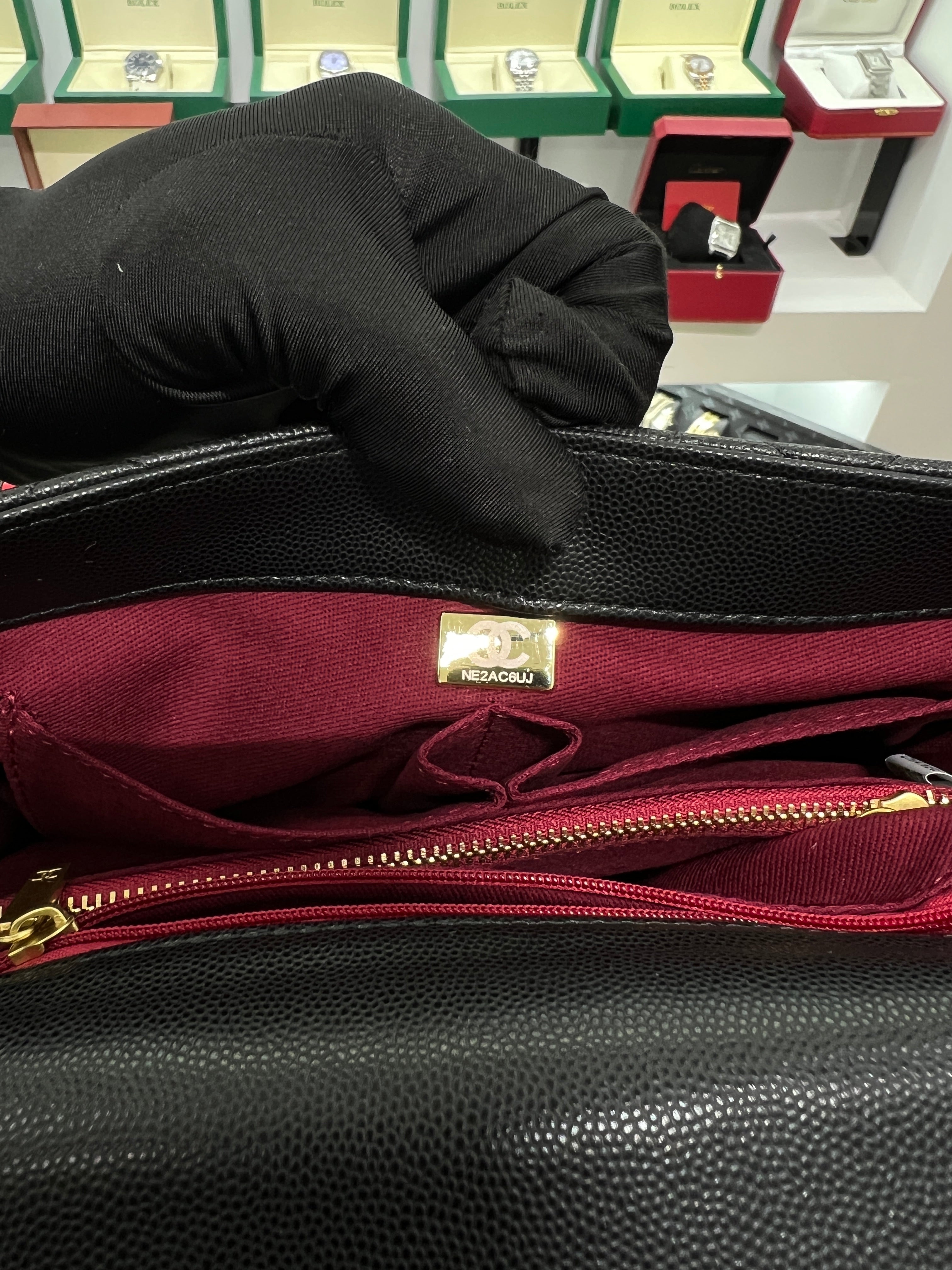 Handle Flap Bag – Caviar Leather (Black)