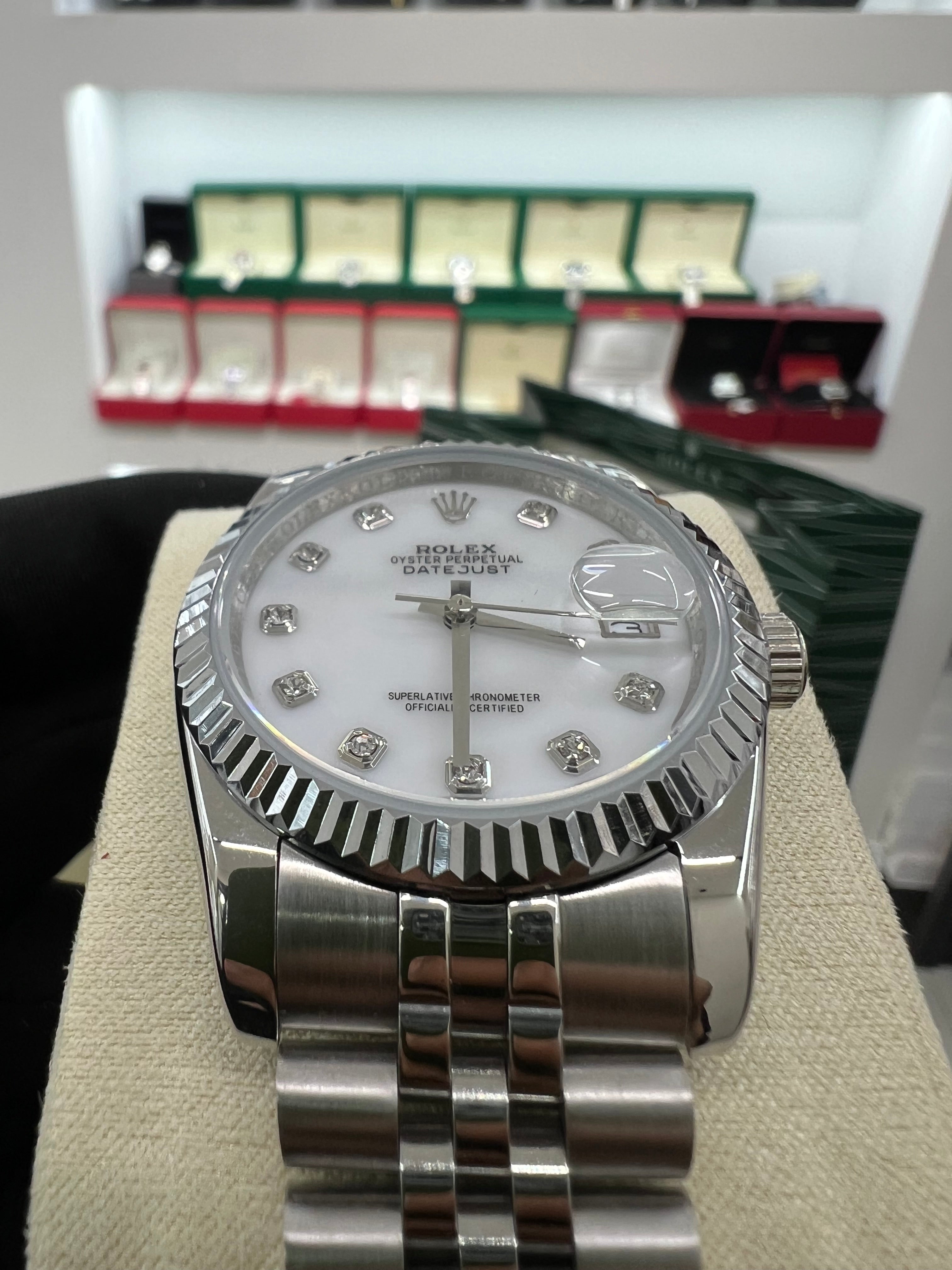 Datejust Pearl Dial Studded Size 36mm