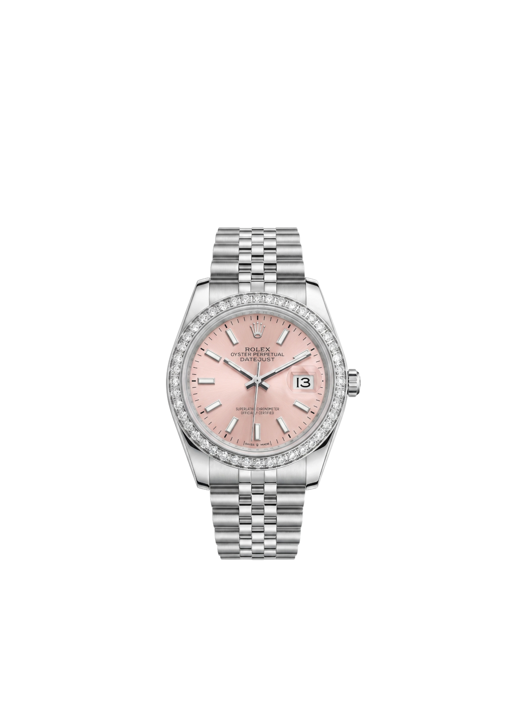 Datejust Pink Dial Diamond Bezel size 36