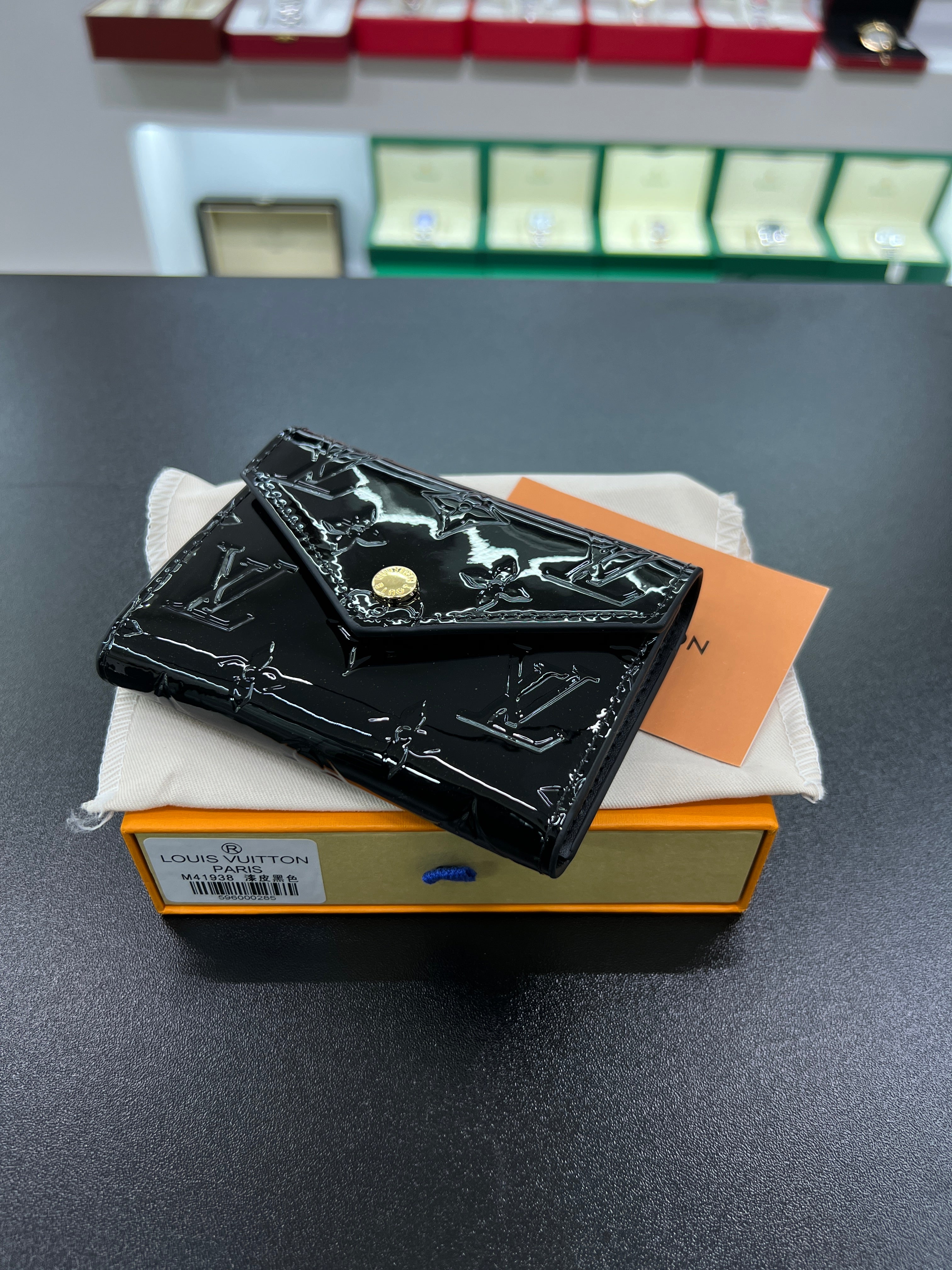 Victorine Wallet – Monogram Vernis (Black)