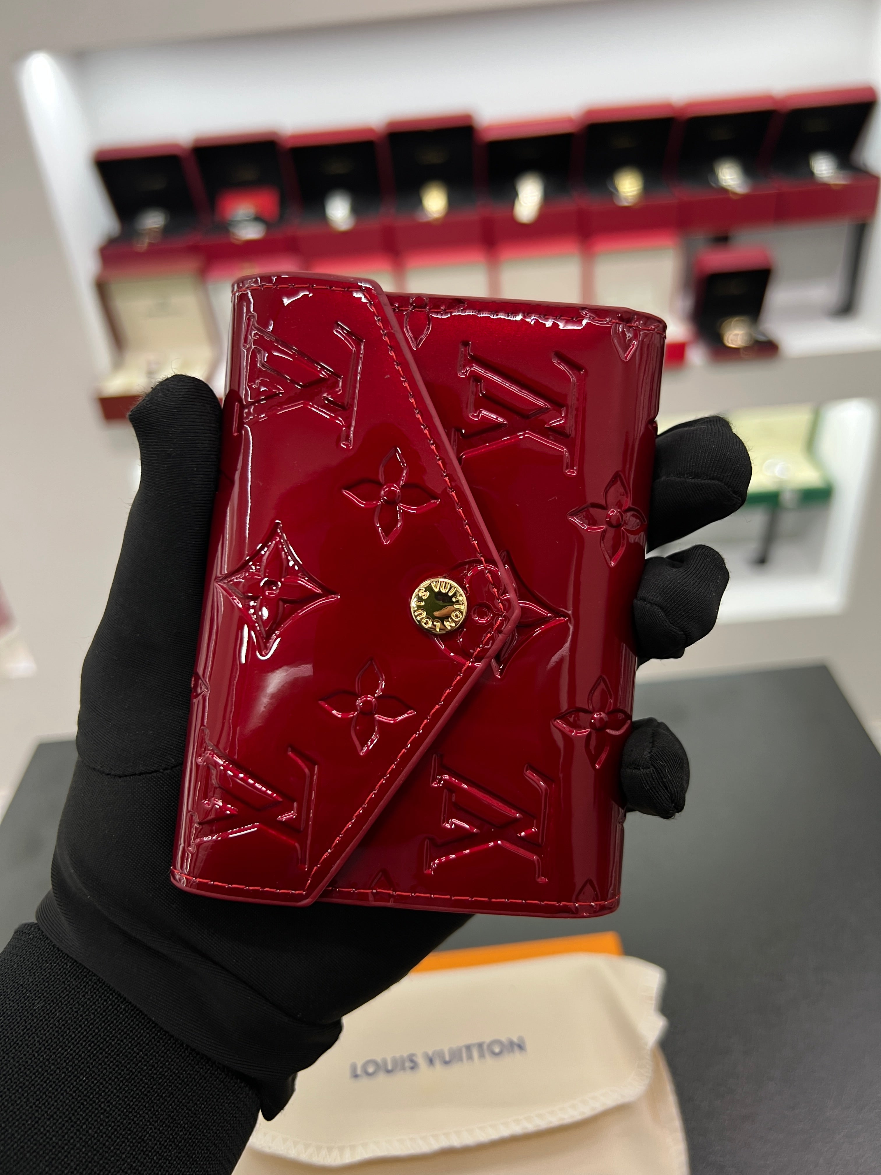 Victorine Wallet – Monogram Vernis (Red)