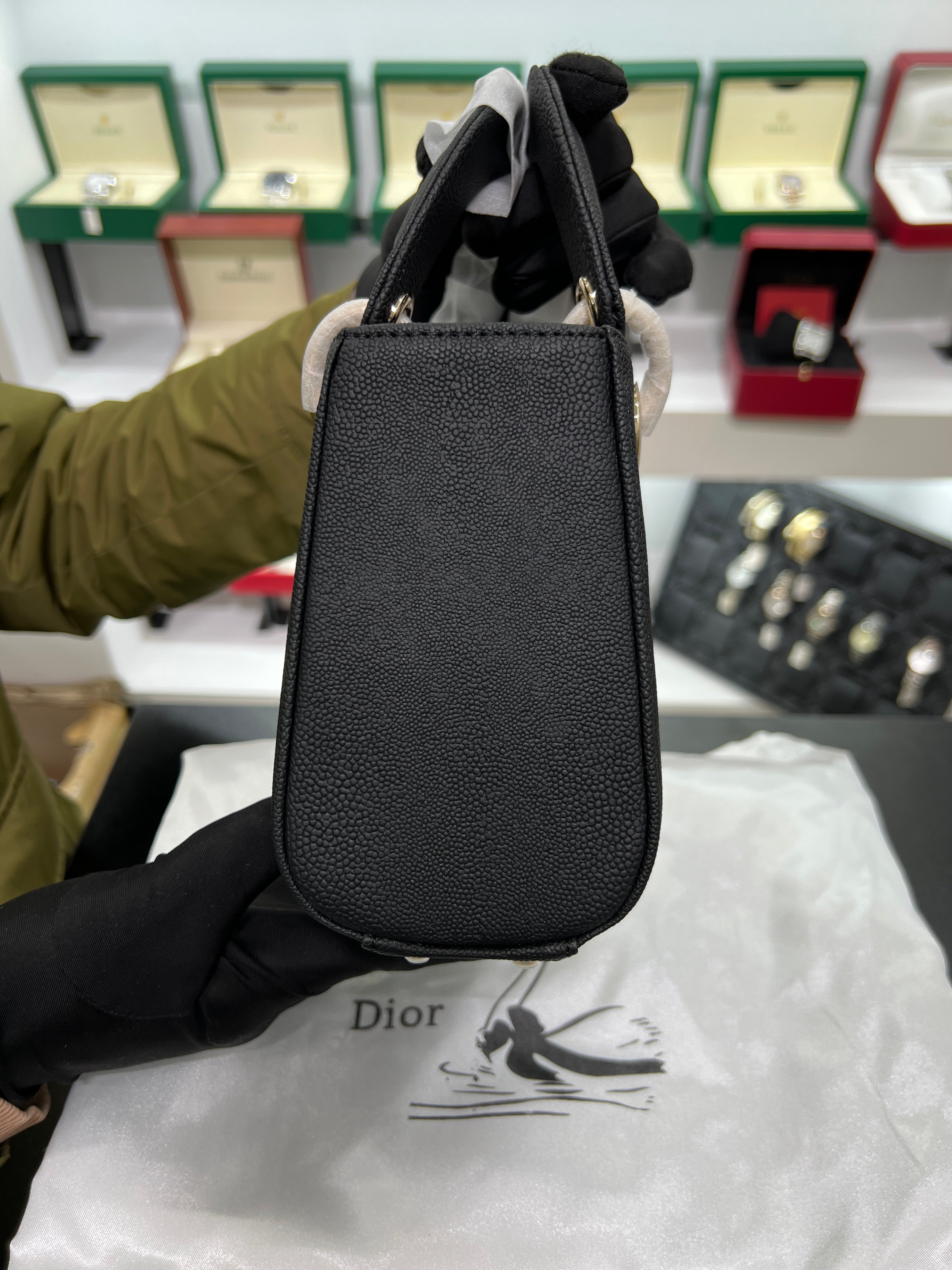 Lady mini – Black Grained Calfskin