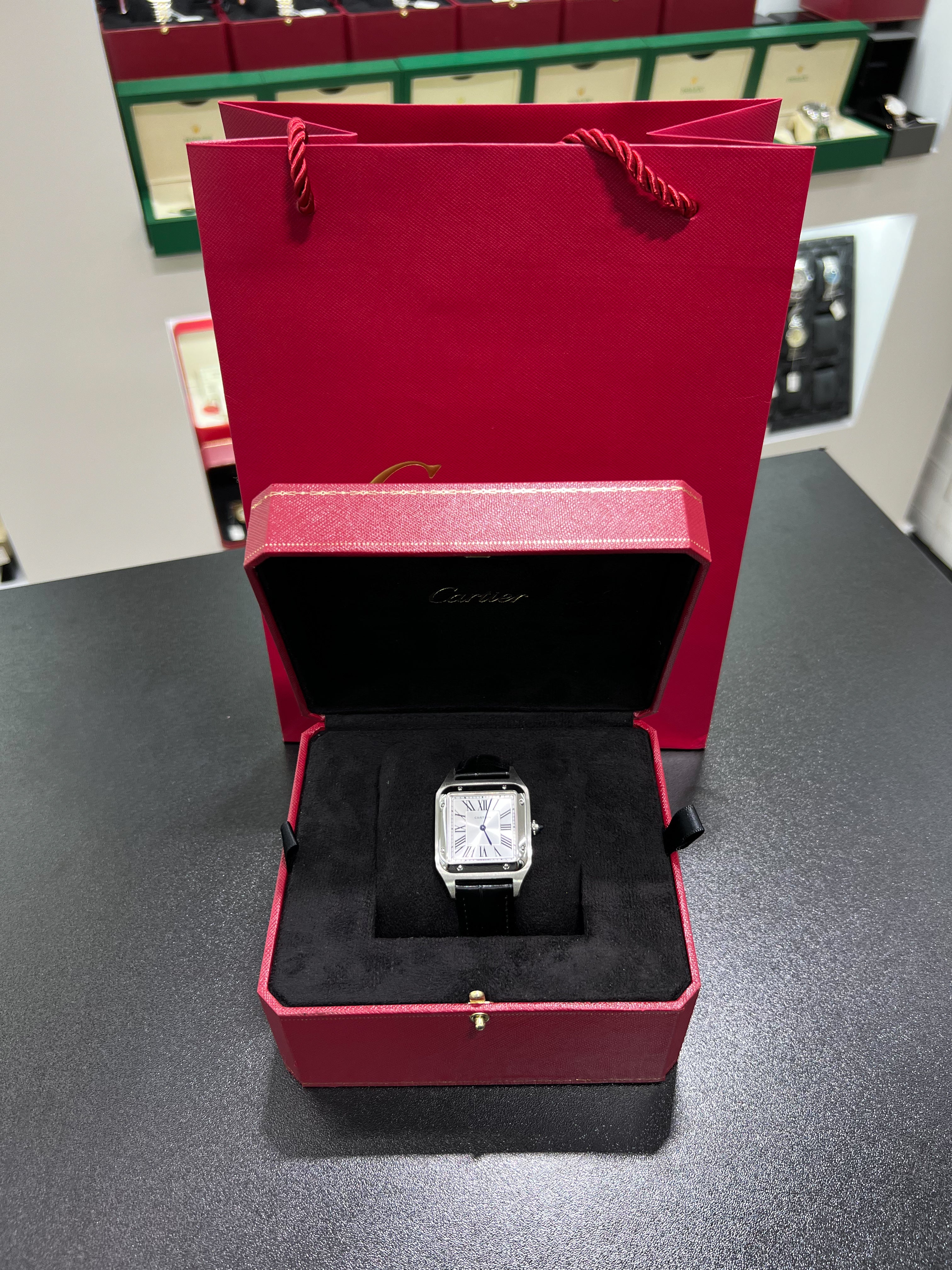 Cartiėr Santos black leather