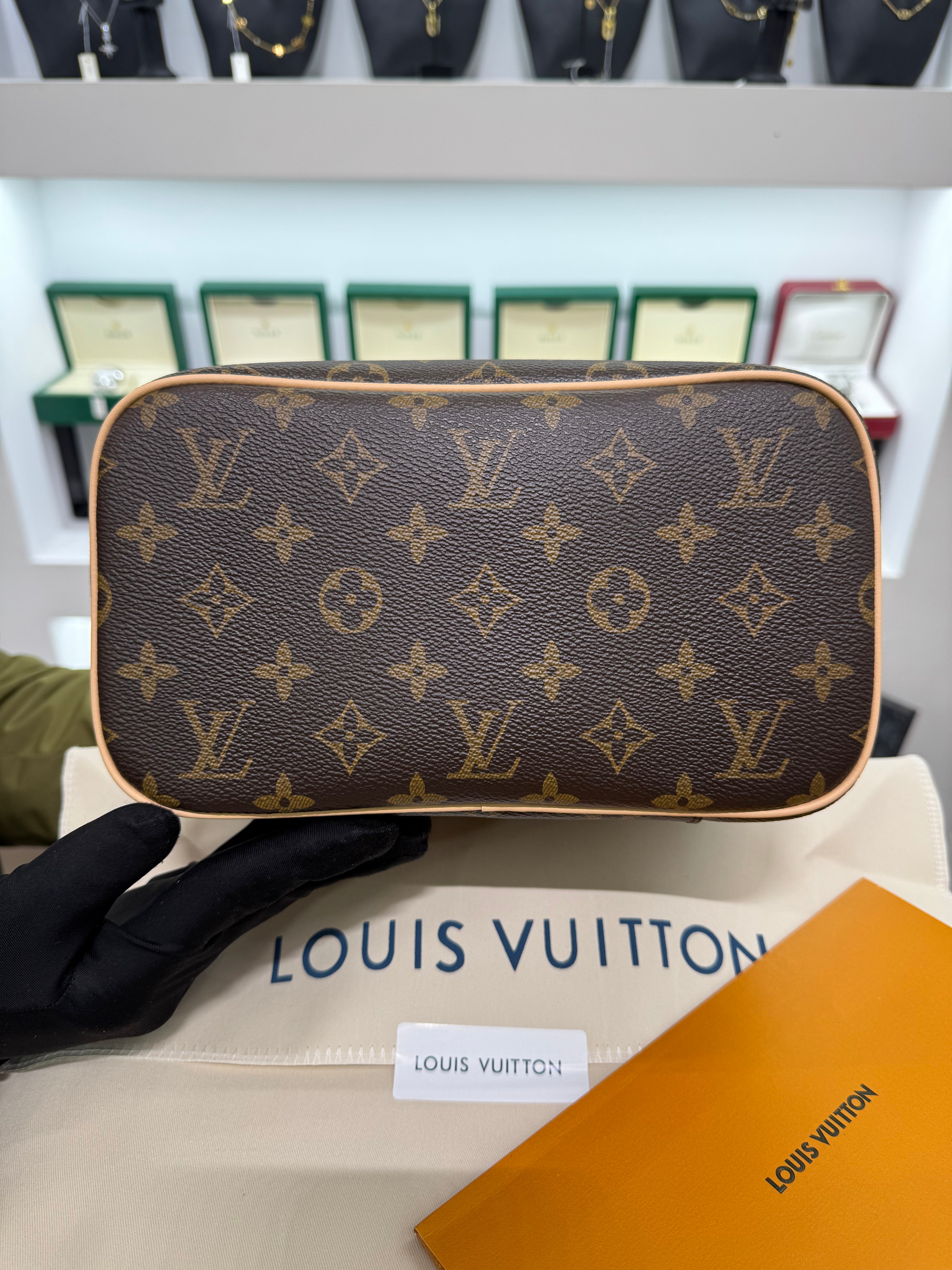 Nice BB Monogram Canvas Cosmetic Bag Brown