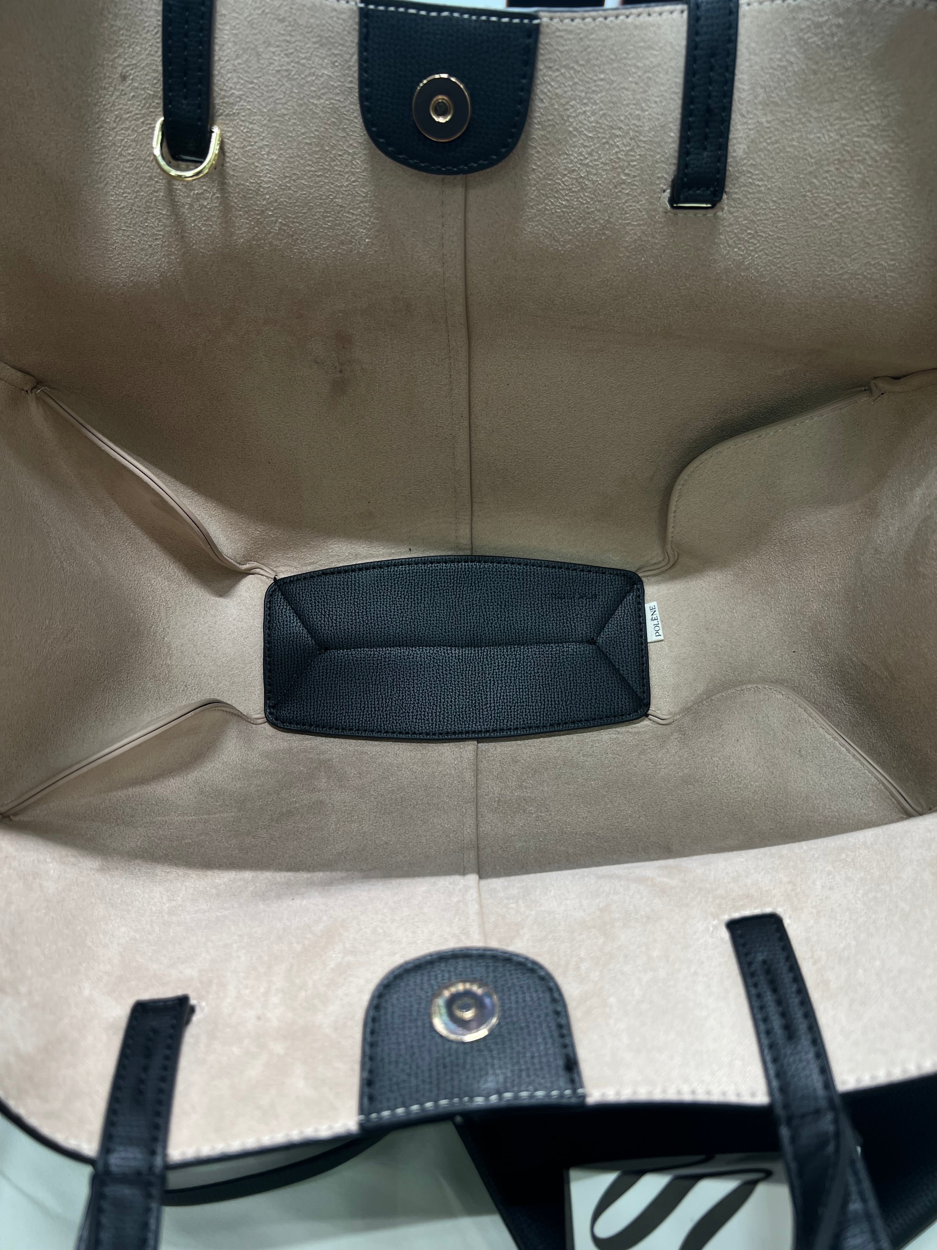 POLĒNĖ CYME BLACK LEATHER LARGE (حجم كبير )