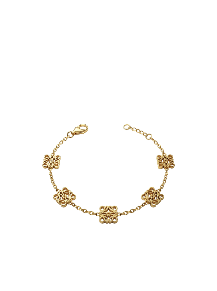 Floral Charm Gold Bracelet