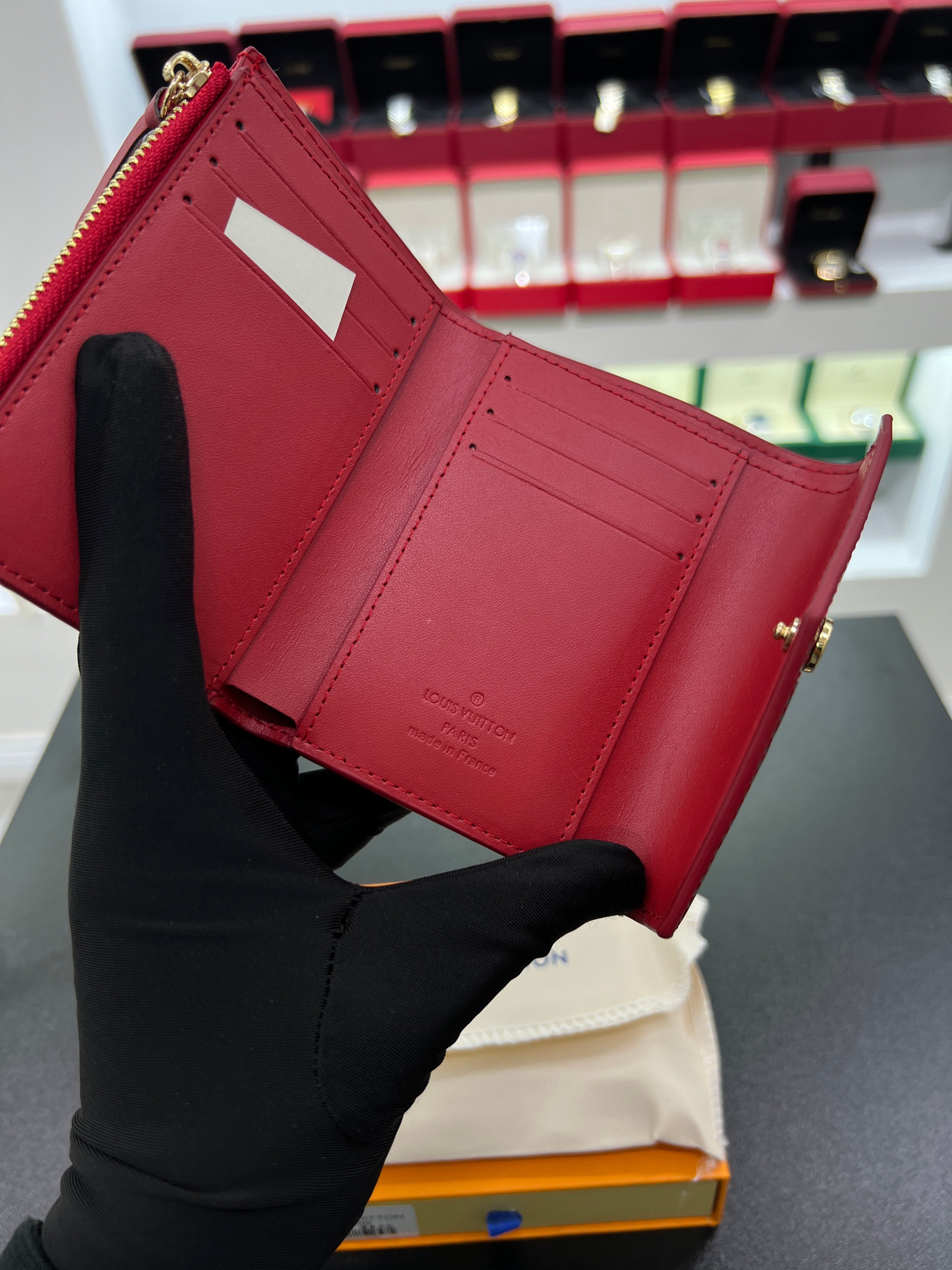 Victorine Wallet – Monogram Vernis (Red)