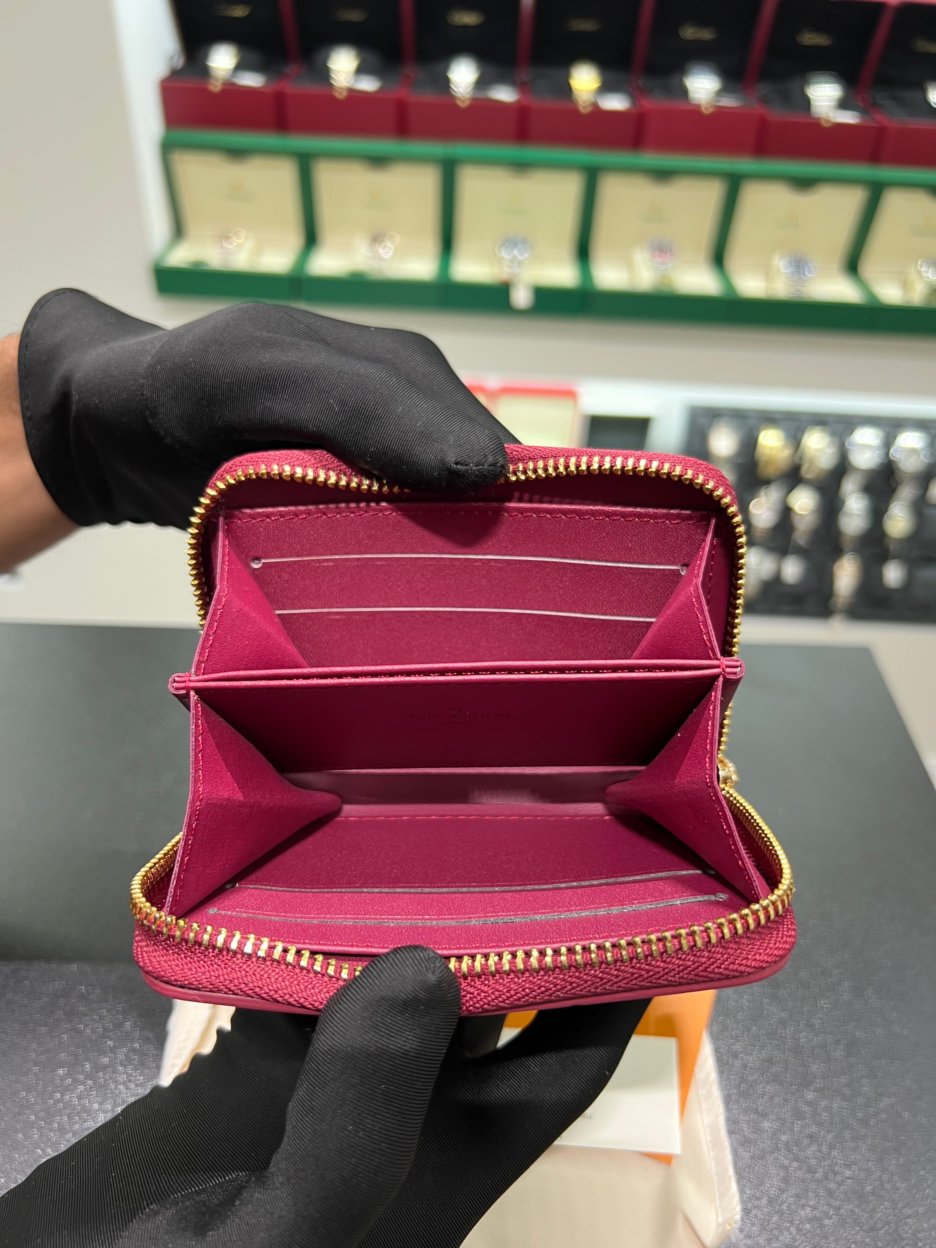 LV shiny burgundy wallet