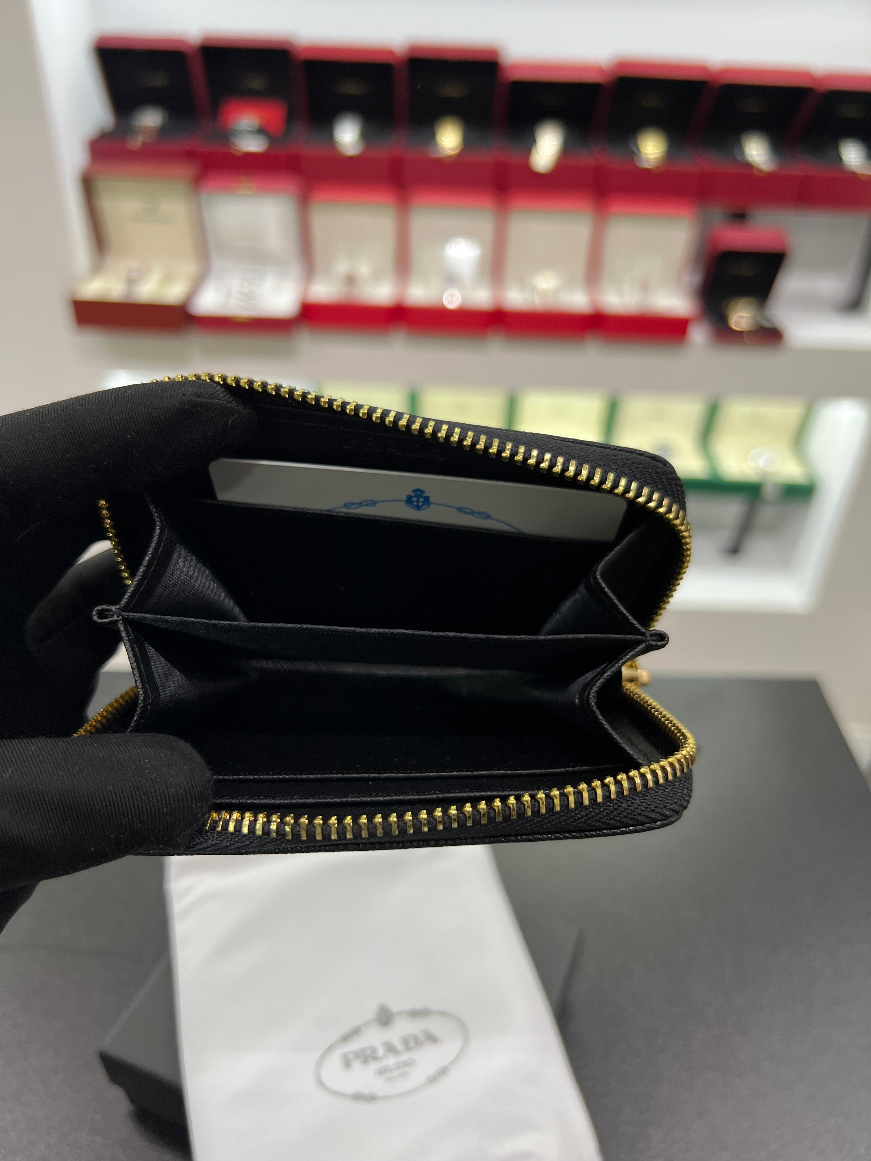 Saffiano Leather Zip Around Wallet