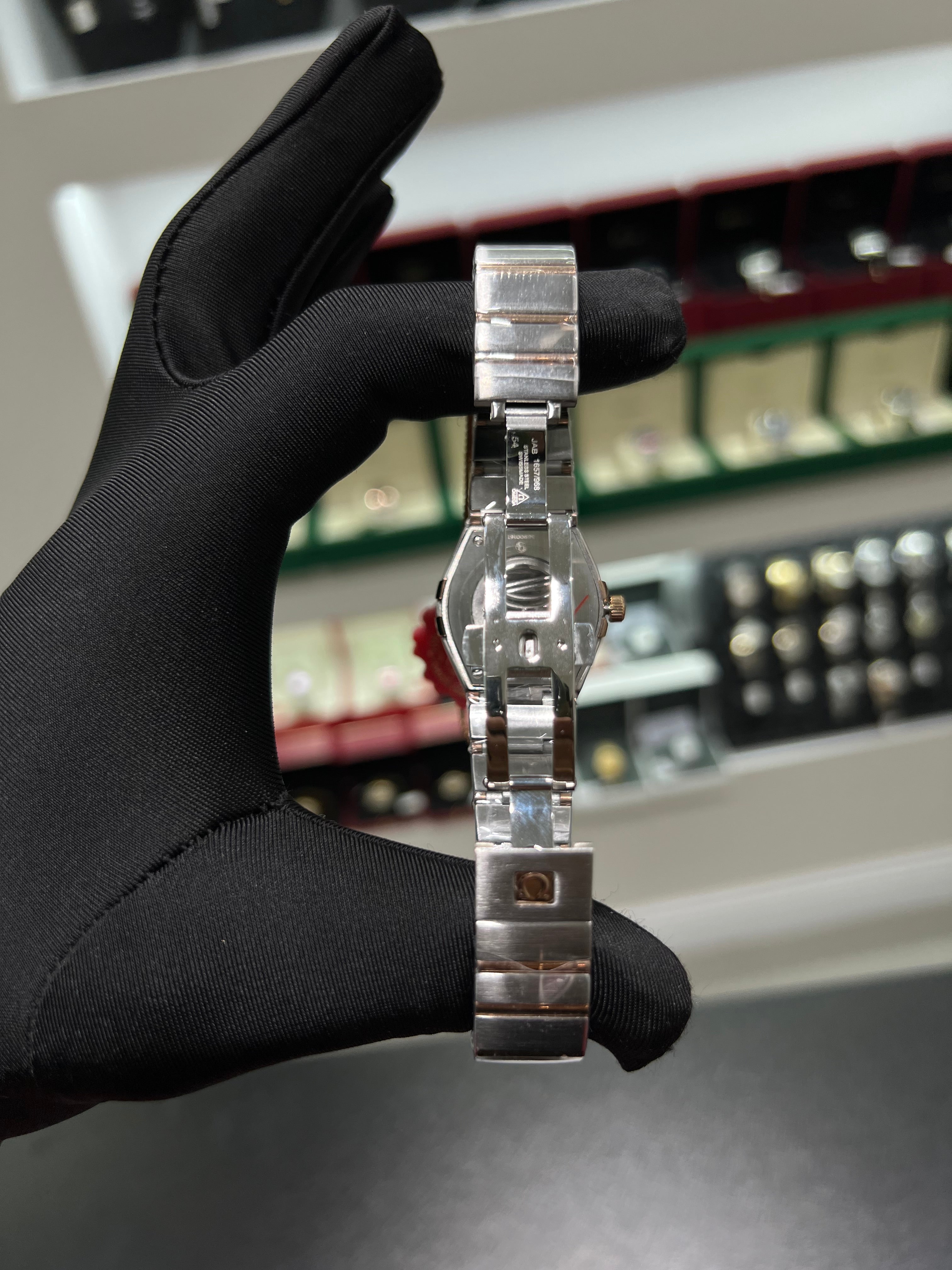 Constellation watch with a shiny honey-colored dial