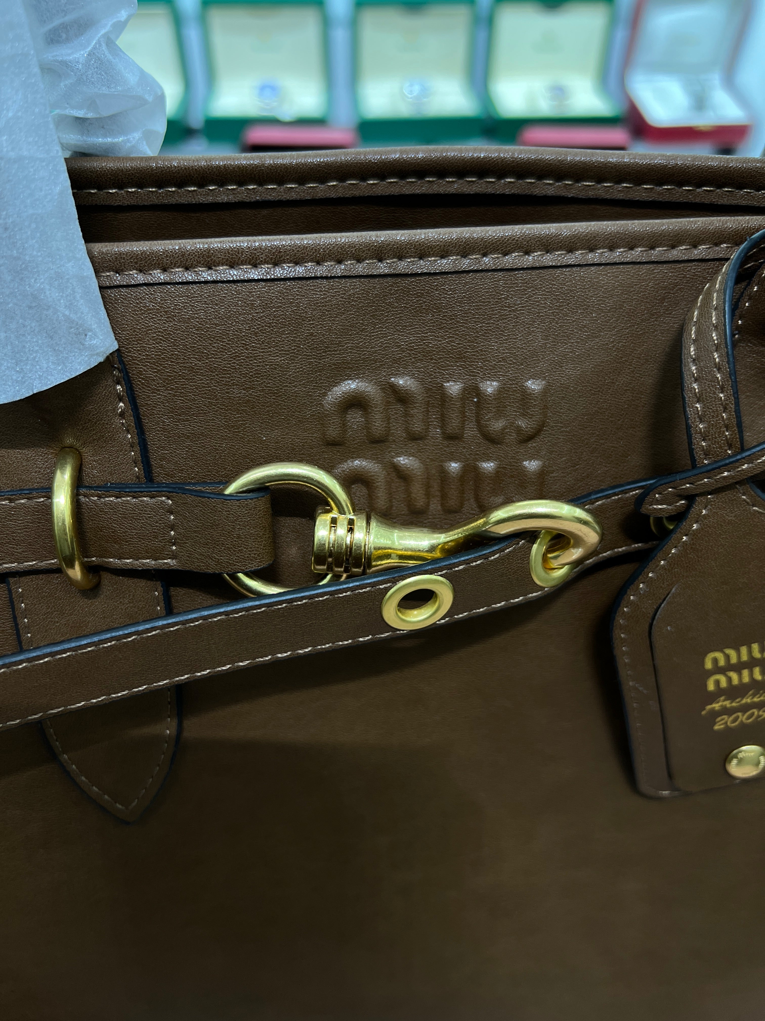 Archive Leather Top-Handle Warm Brown Bag