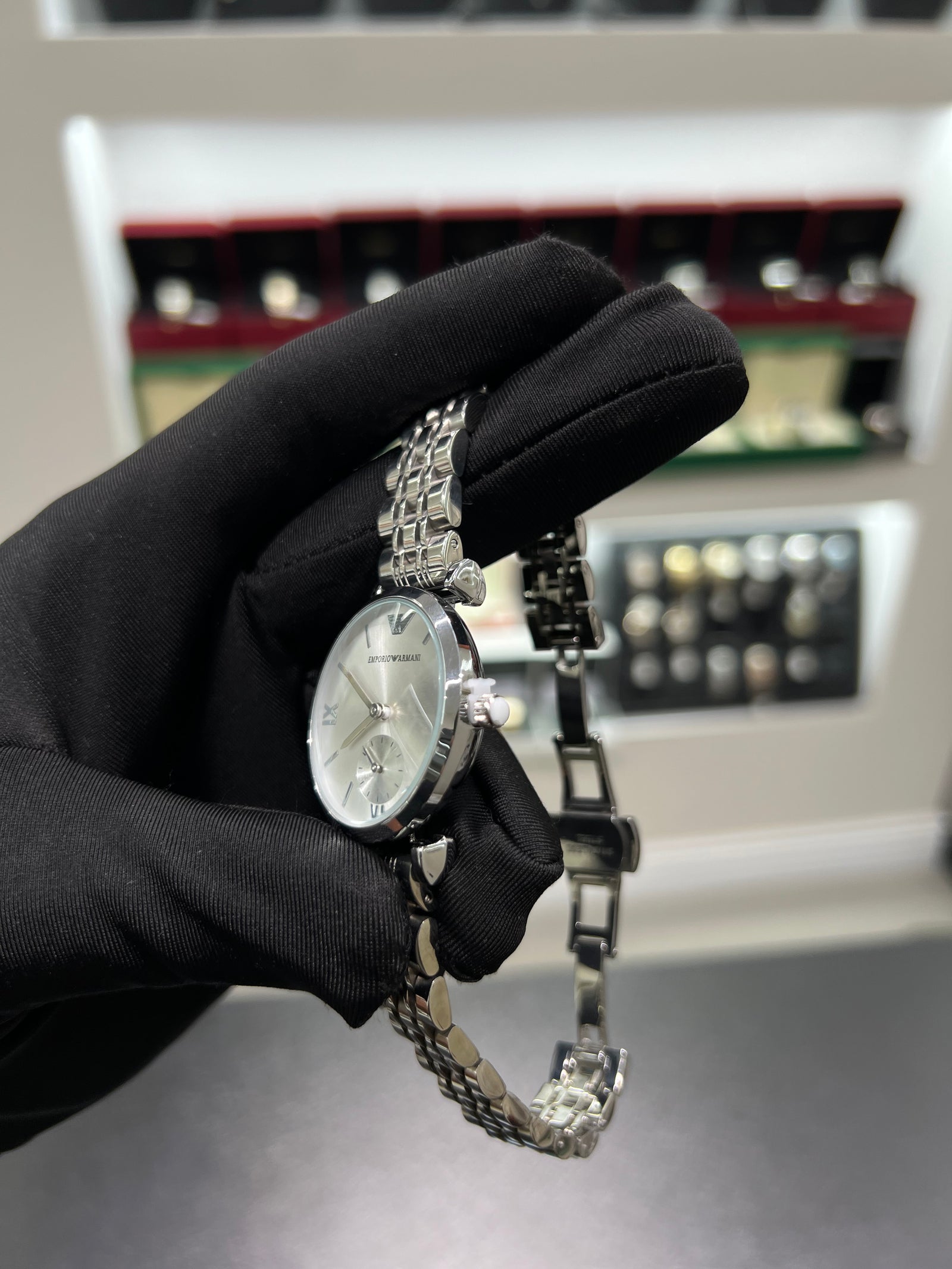 Armanį watch, silver, gray lens, جوده B, من دون علبه