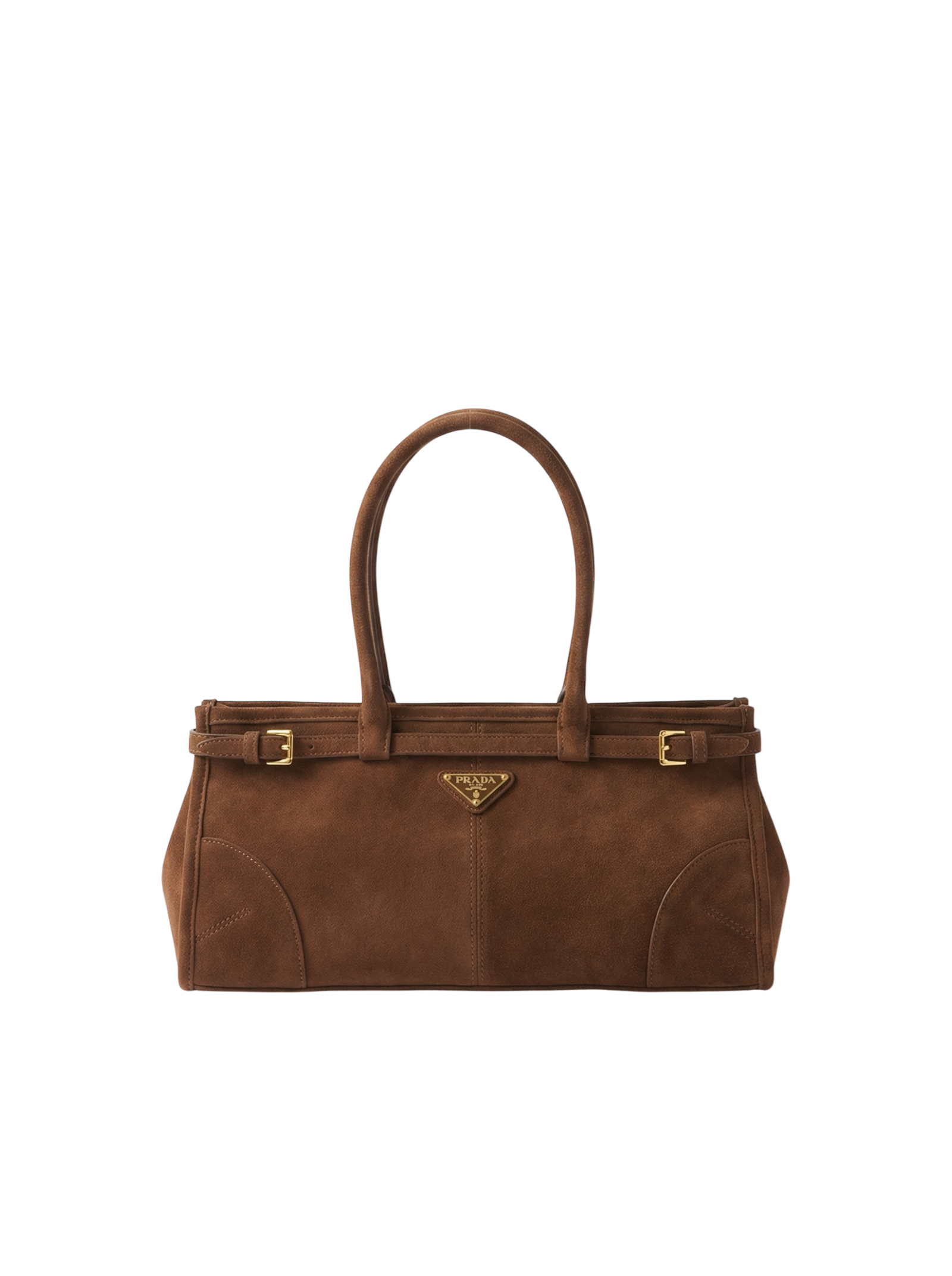 Suede Belted Top-Handle medium Bag