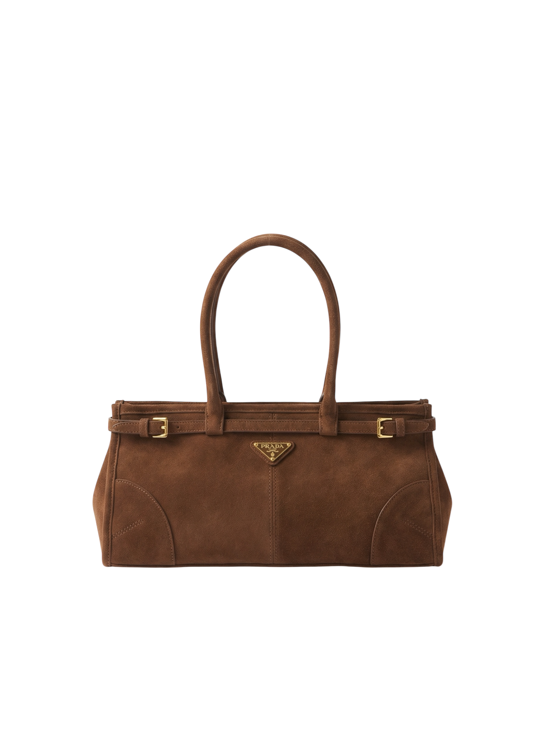 Suede Belted Top-Handle medium Bag