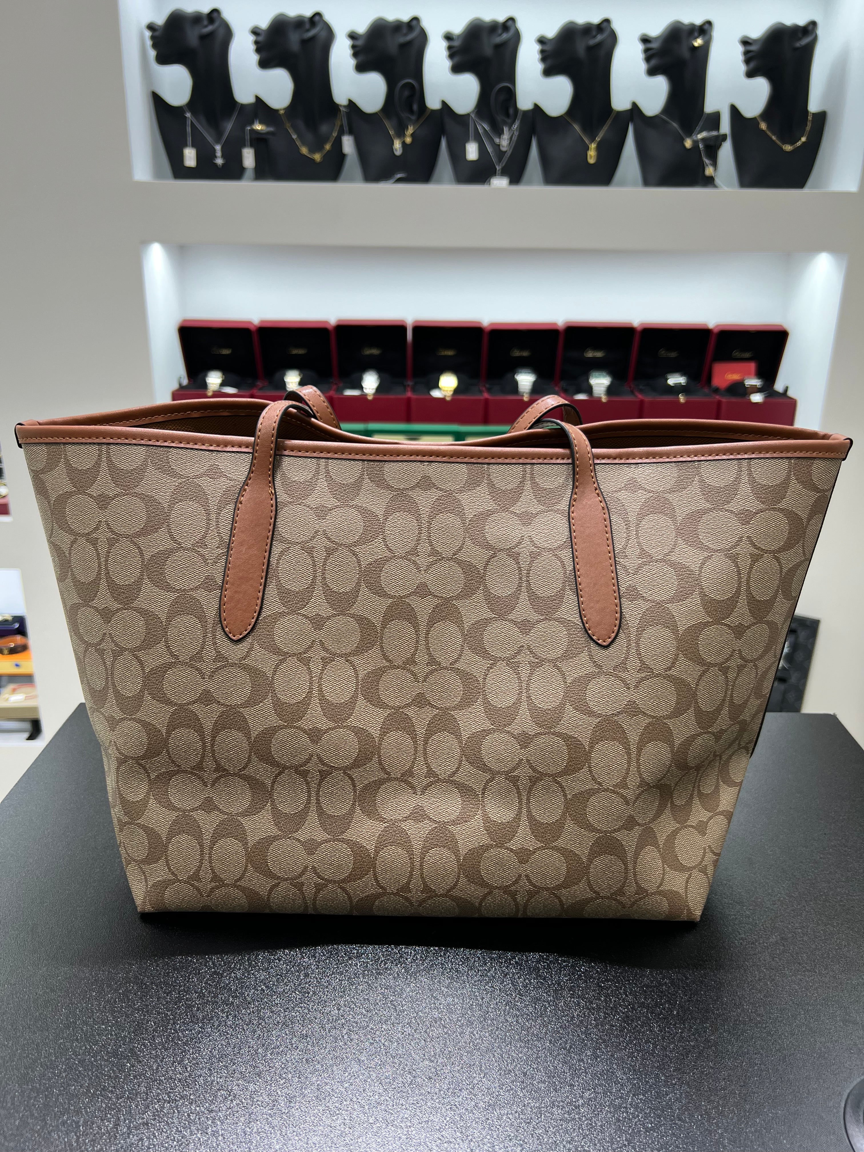 Cöach City Tote in Signature Canvas.