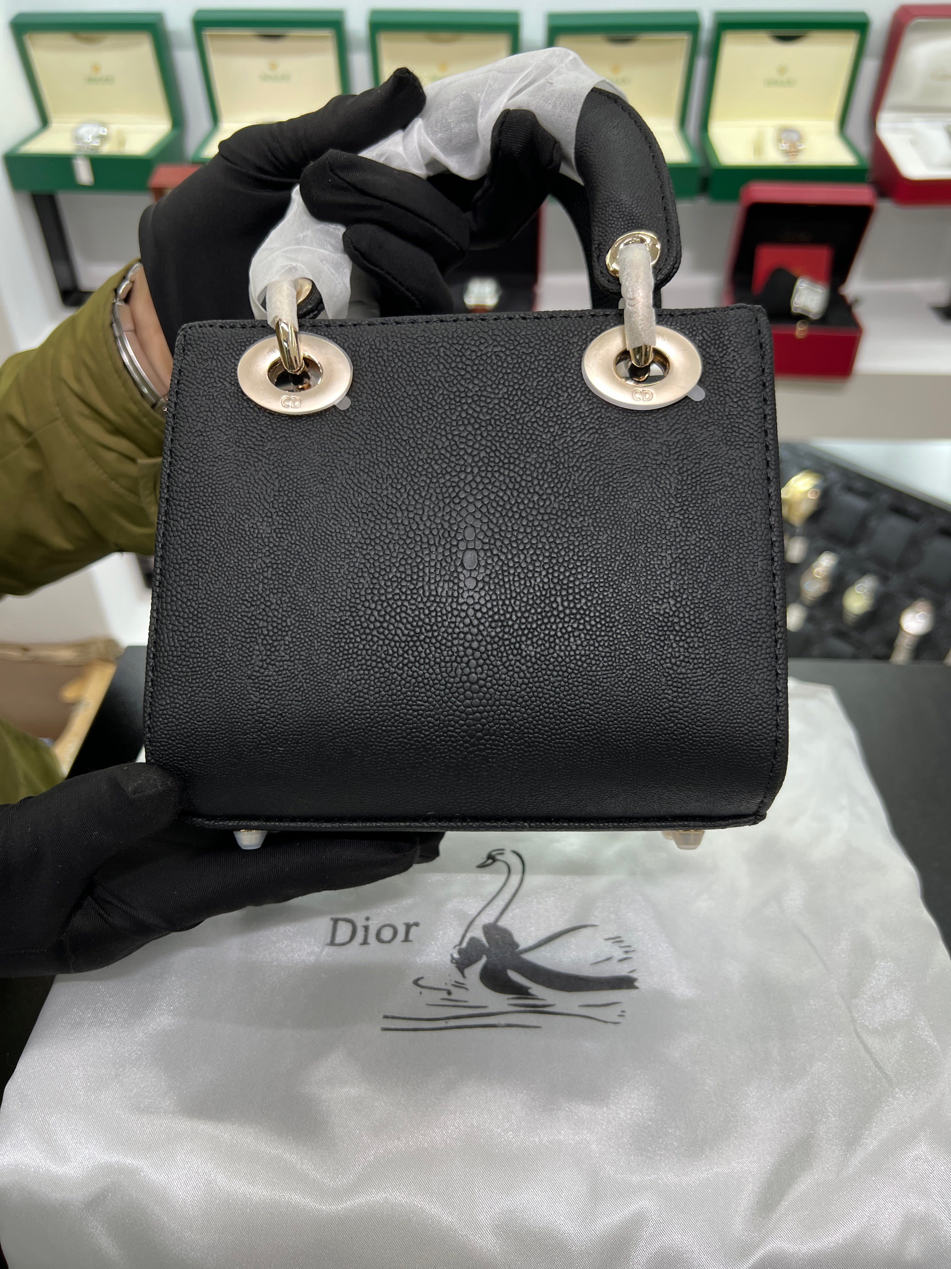 Lady mini – Black Grained Calfskin