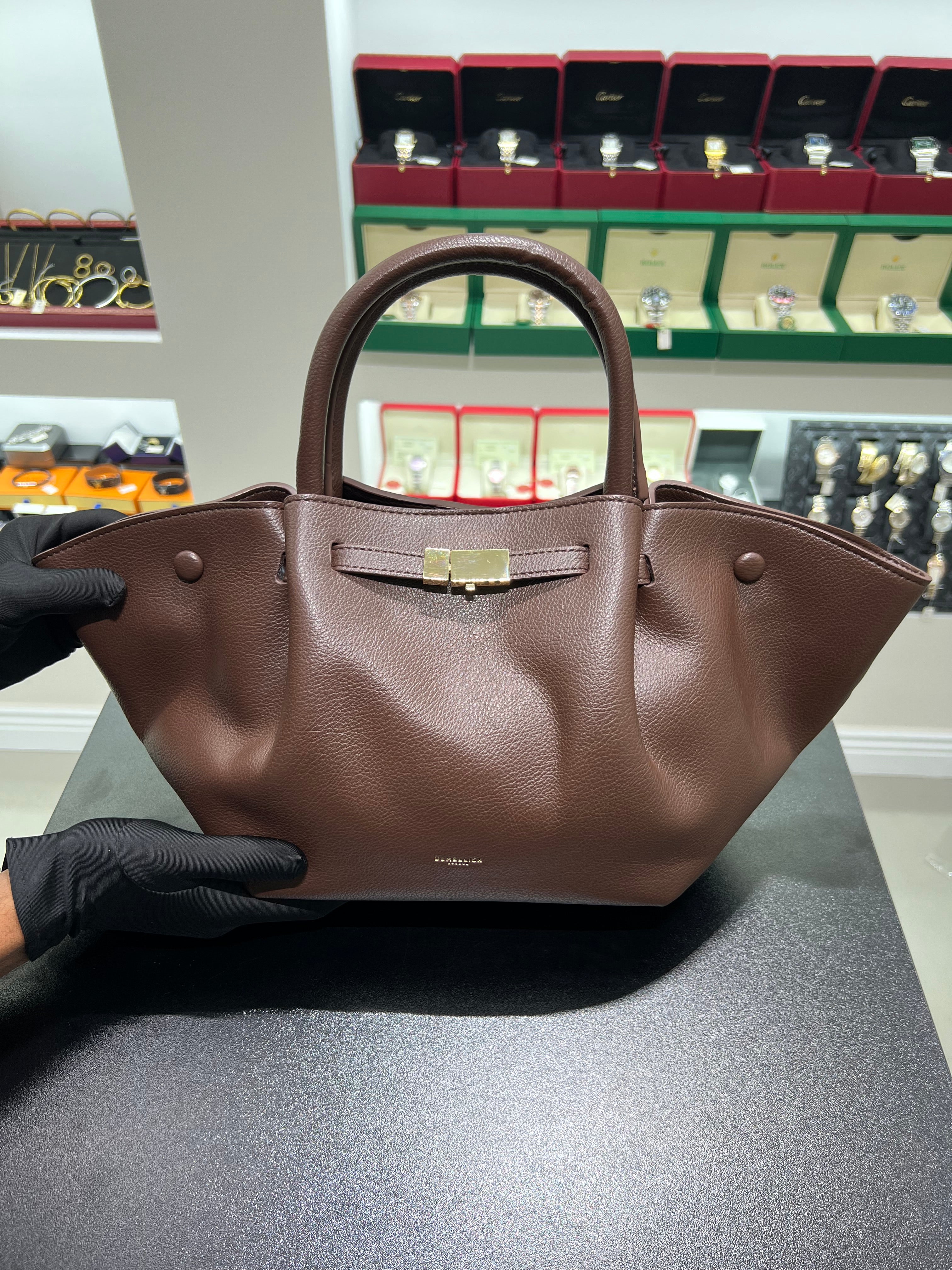 demellier New York, medium, dark brown
