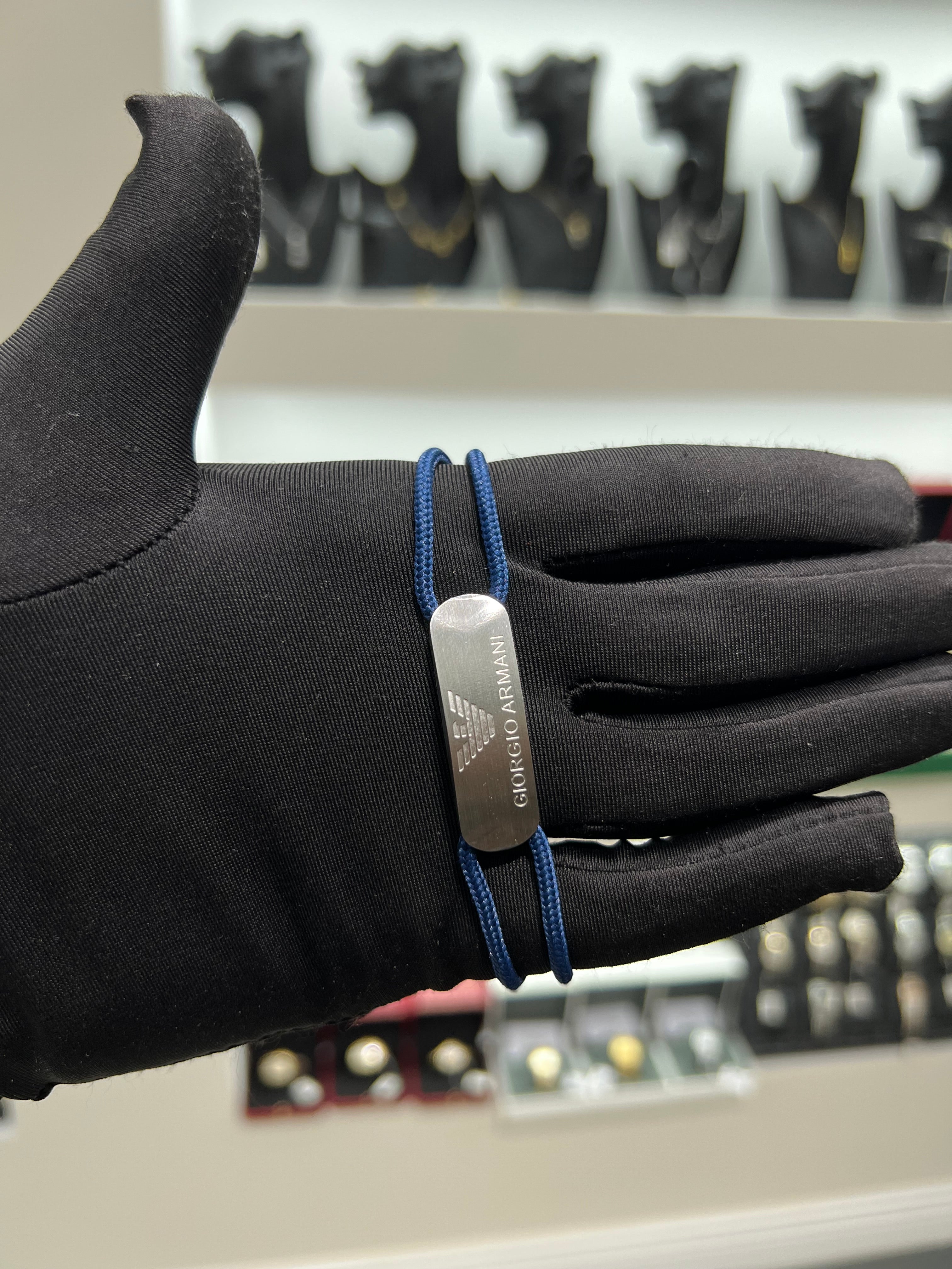 سوار خيط AR شعار المربع ازرق