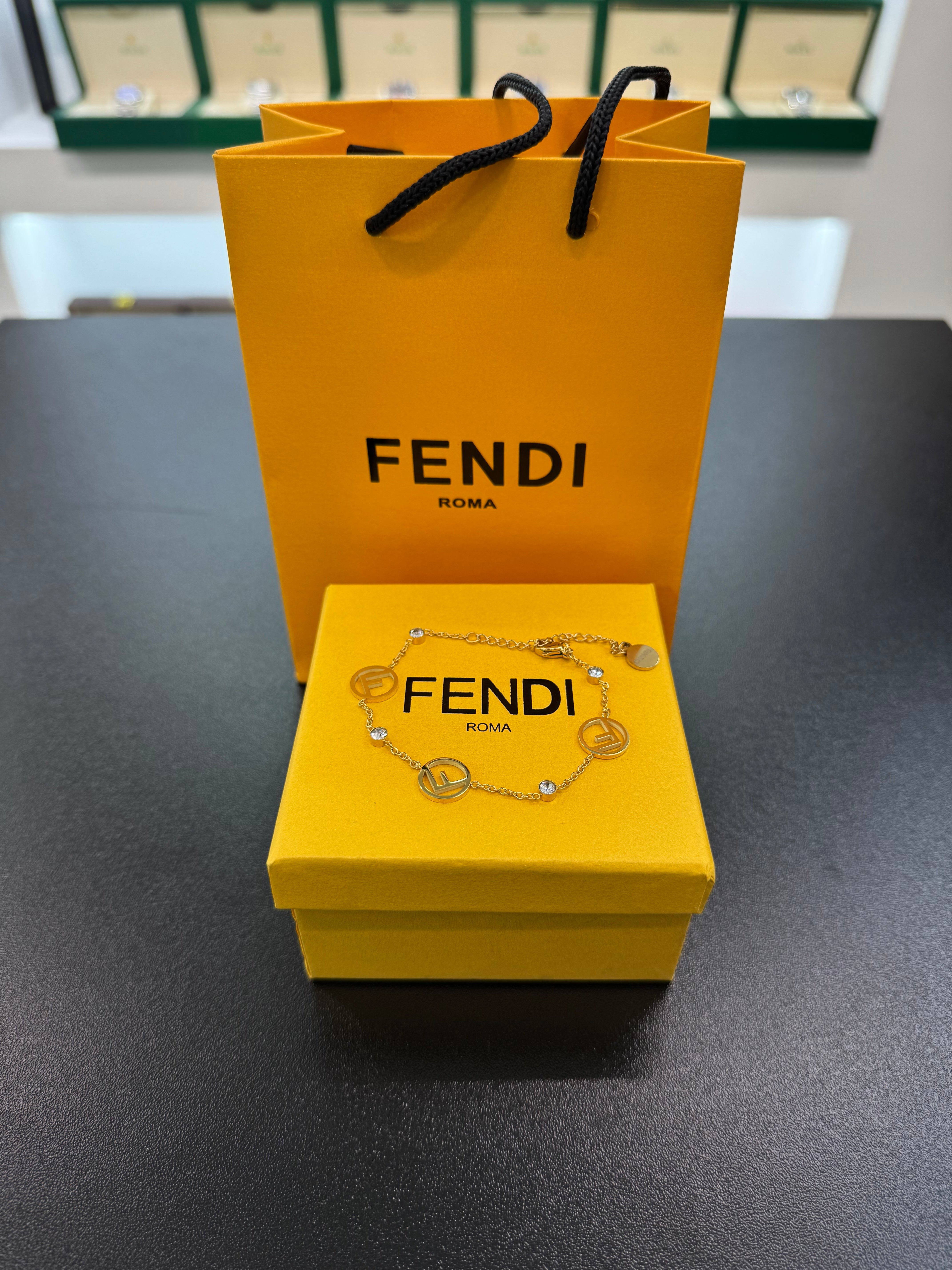 Gold-Tone FF Logo Chain Bracelet (2)