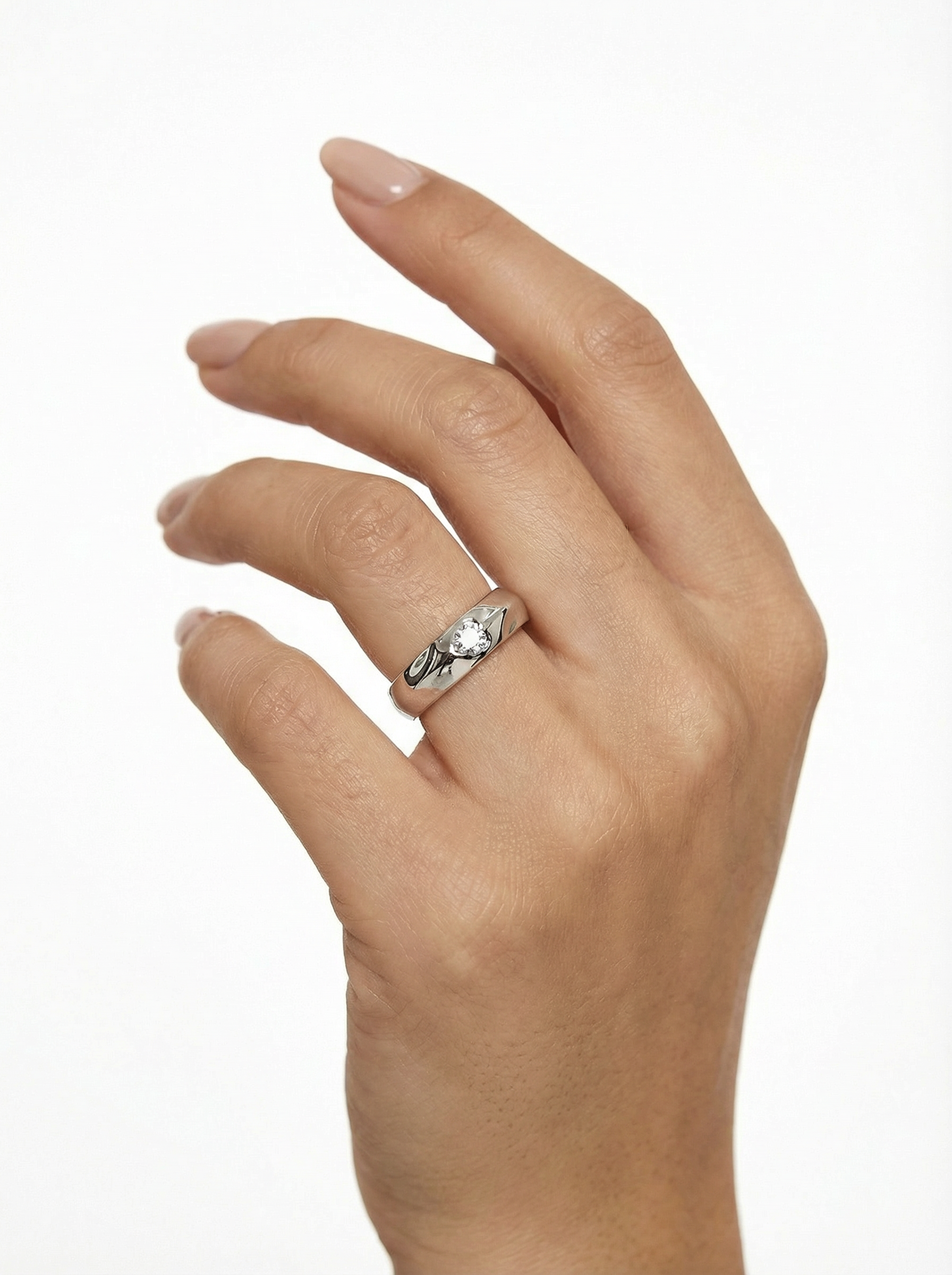 خاتم القلب الفضي