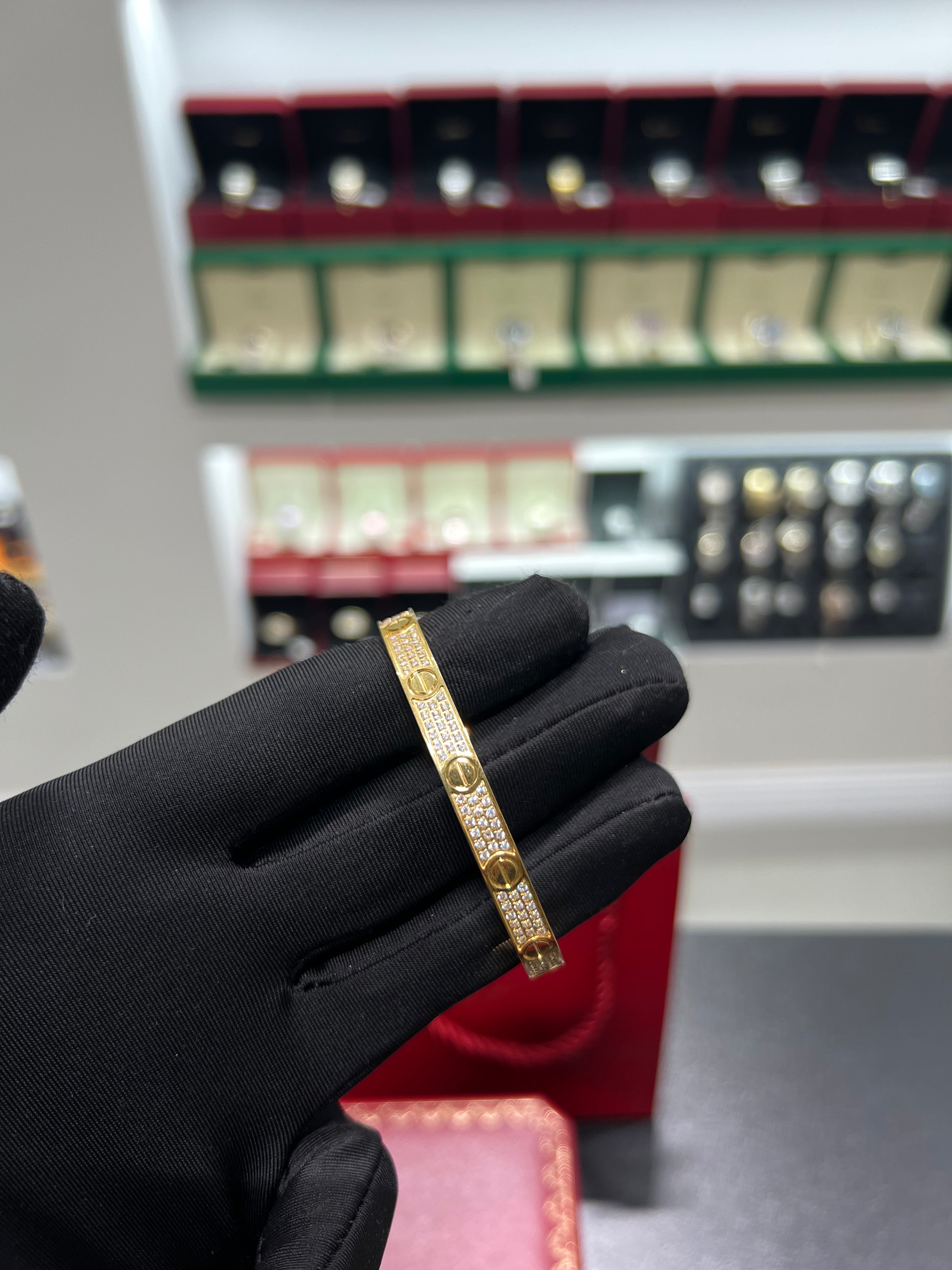 سوار Cartiėr LOVE دايموند ذهبي مقاس 16