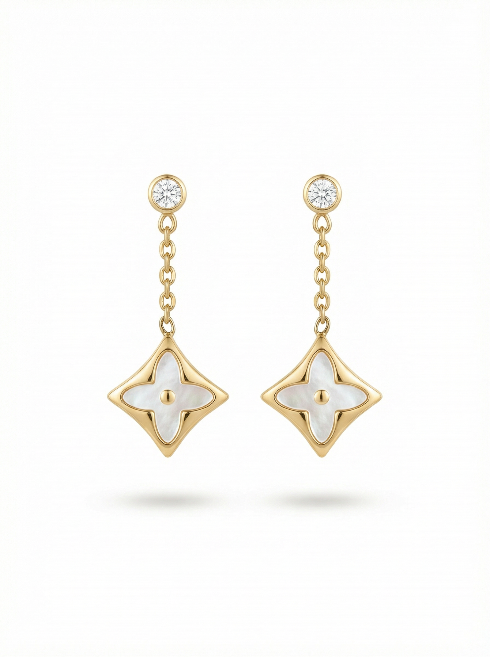 أقراط بيانكا بالحجر الأبيض | Bianca White Stone Earrings