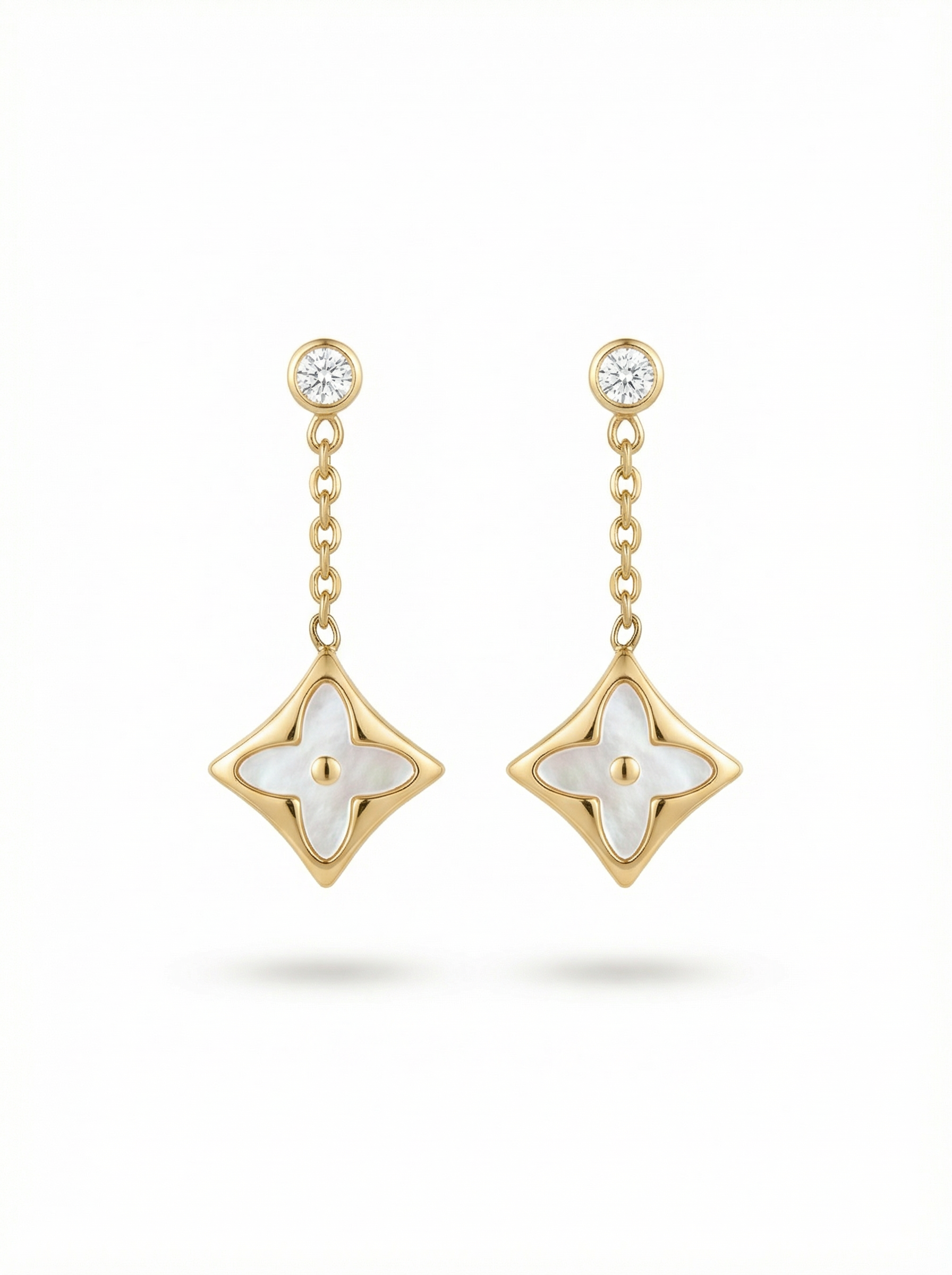 اقراط اذن LVبالحجر الابيض