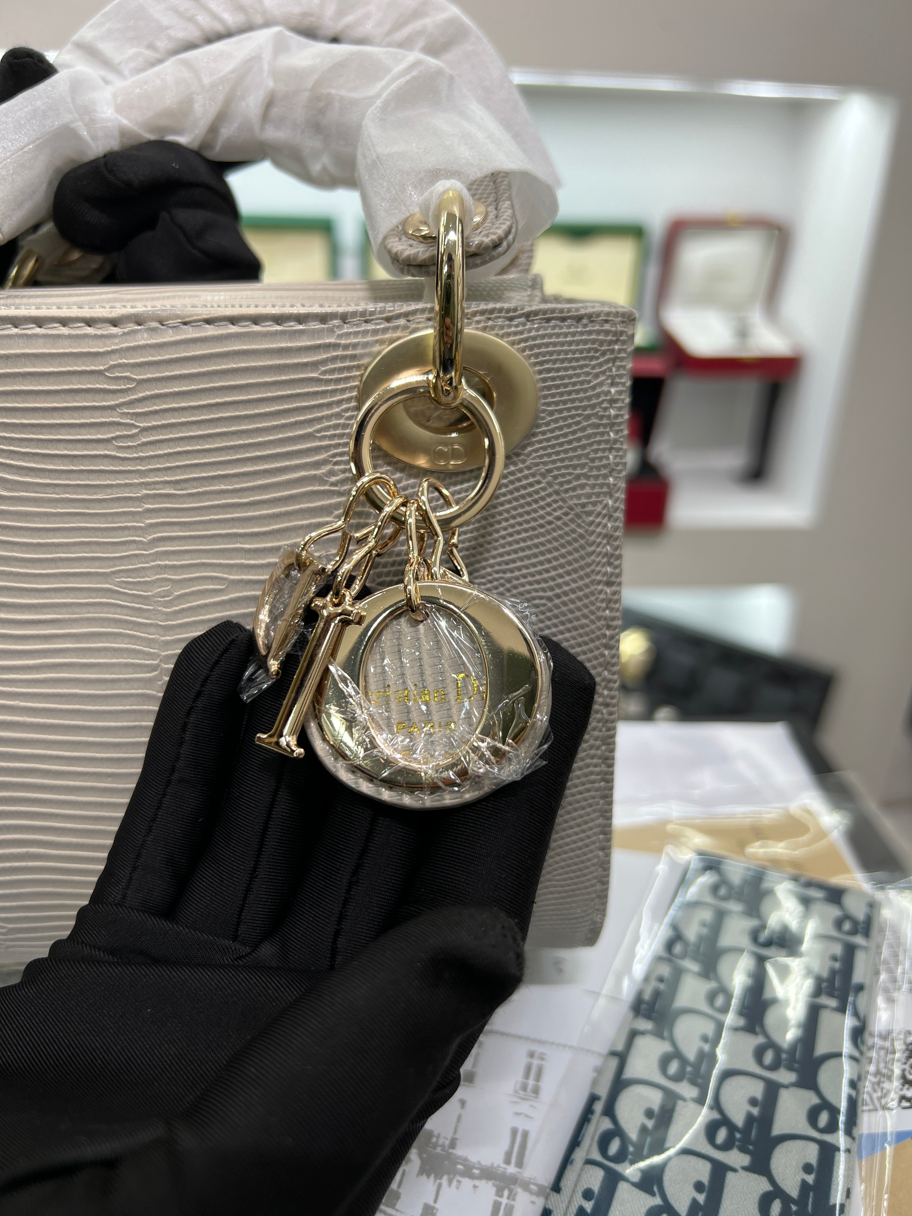 Lady mini Bag in Lizard-Effect Calfskin